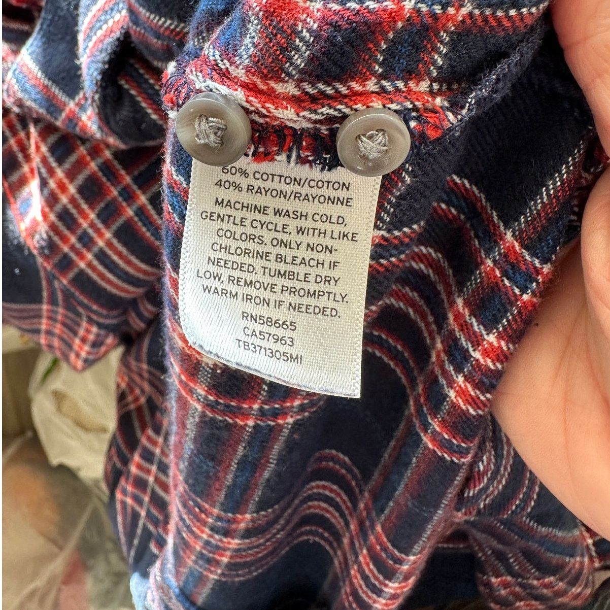 Treasure & Bond Treasure & Bond Navy Plaid Collared Button Boyfriend Shirt L Size L / US 10 / IT 46 - 9 Thumbnail