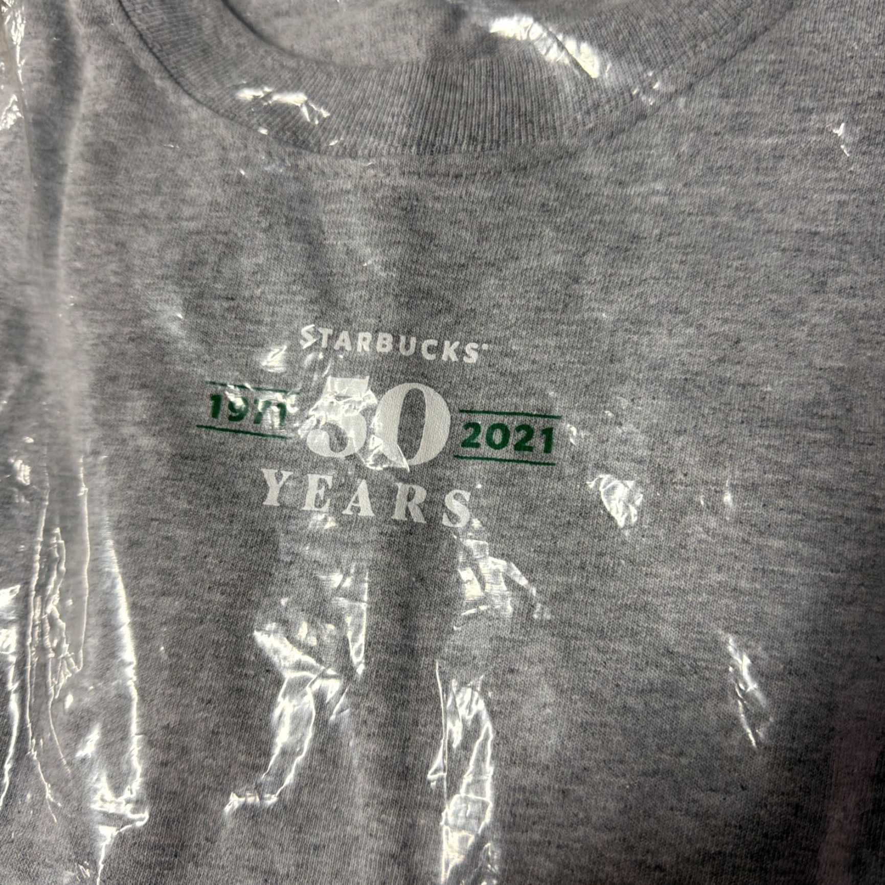 Vintage STARBUCKS OFFICIAL 50th Anniversary T Shirt M Gray Crew Neck Short Sleeve Men Large NEW SEALED Port & Co Size US L / EU 52-54 / 3 - 2 Thumbnail