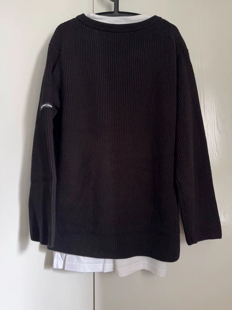 Balenciaga Balenciaga Black sweater and white T-shirt two-in-one V-ne Size US S / EU 44-46 / 1 - 2 Thumbnail