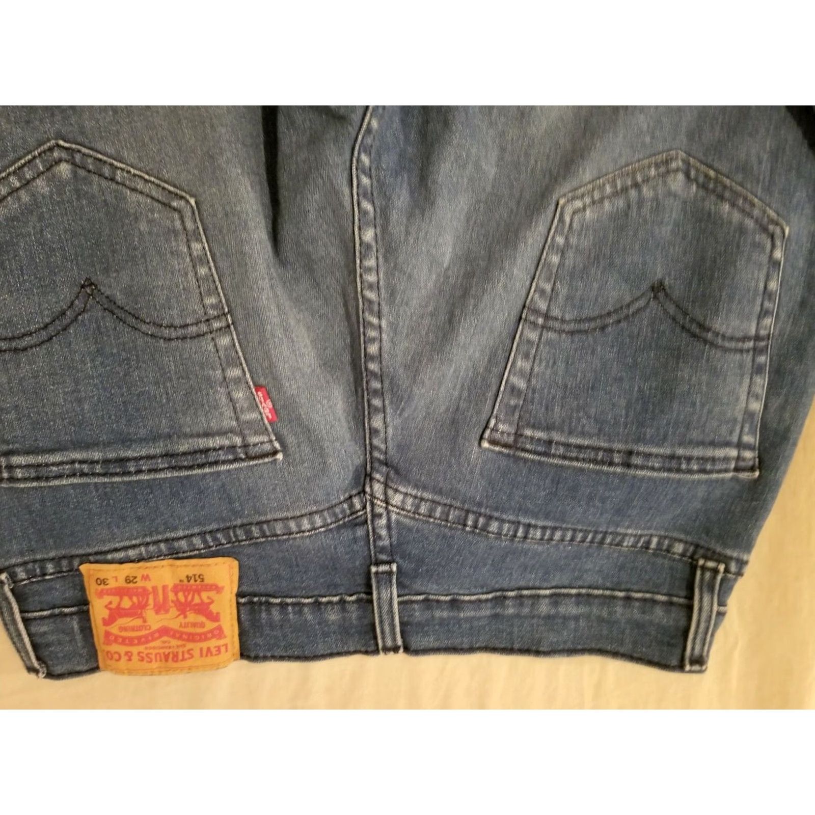 Levi's Levi's 514 Jeans Men Slim Straight Stretch Denim 29x30 29x29 Blue Pant Pants Medical? Size US 29 - 2 Thumbnail