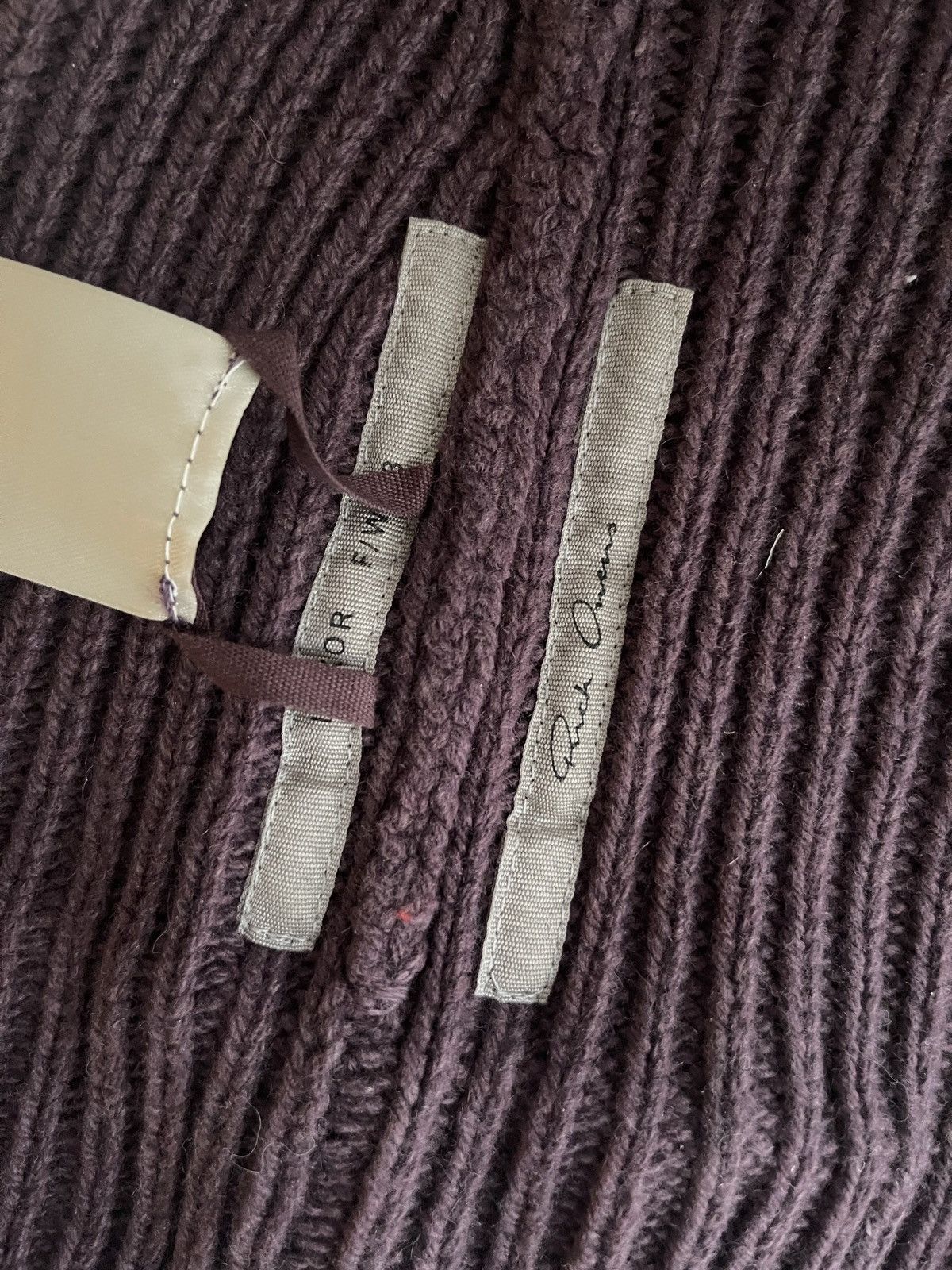 Rick Owens FW23 Luxor Amethyst Cashmere Ribbed Beanie Size ONE SIZE - 5 Thumbnail