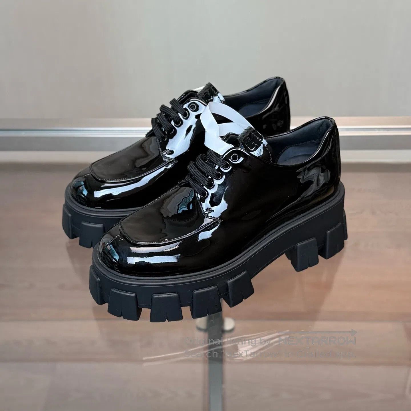Prada Prada Monolith lacquered, glossy, thick-soled loafers Size US 6 / IT 36 - 1 Thumbnail