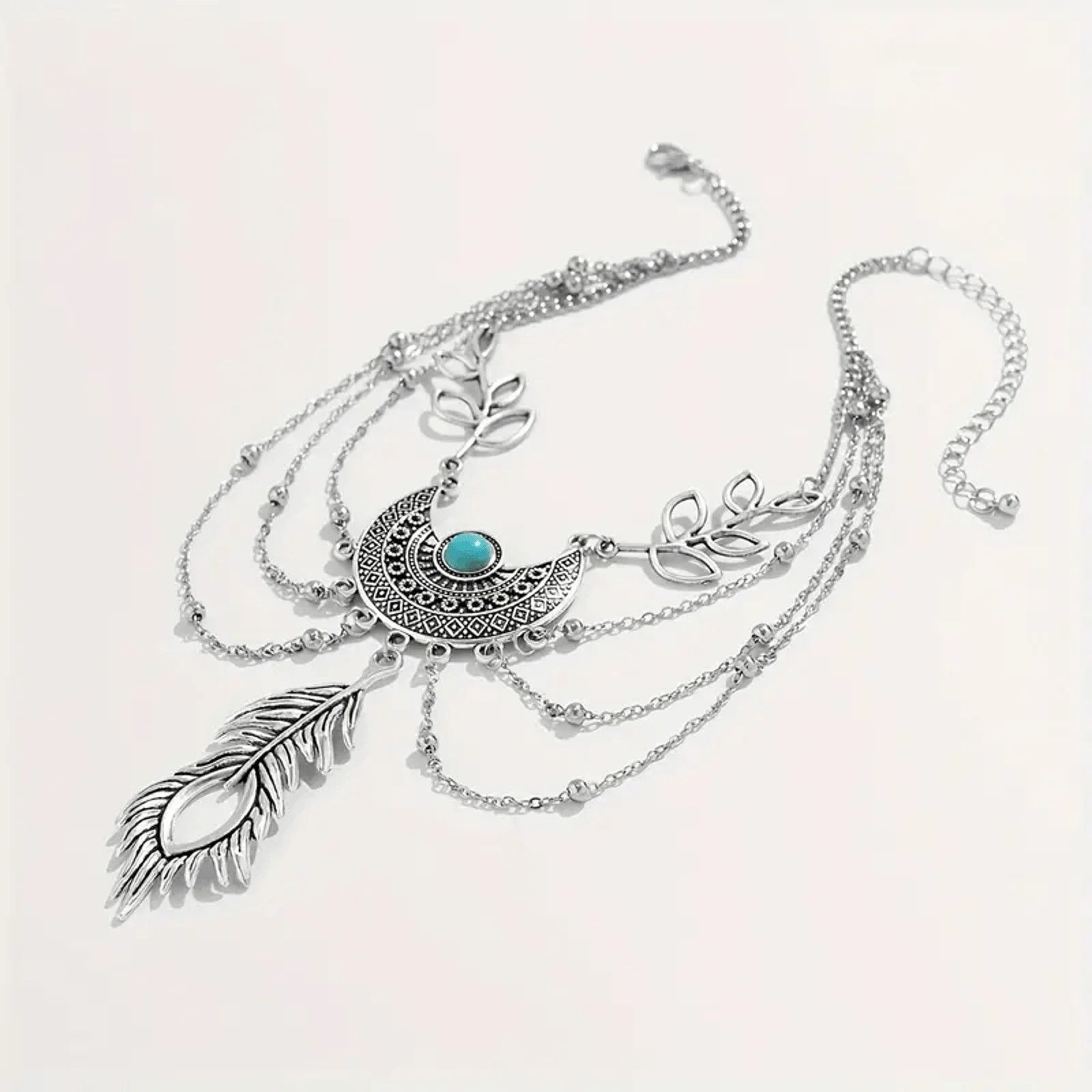 Other Wicked Silk Turquoise Silver Native Inspired Festival Armlet Size ONE SIZE - 3 Thumbnail