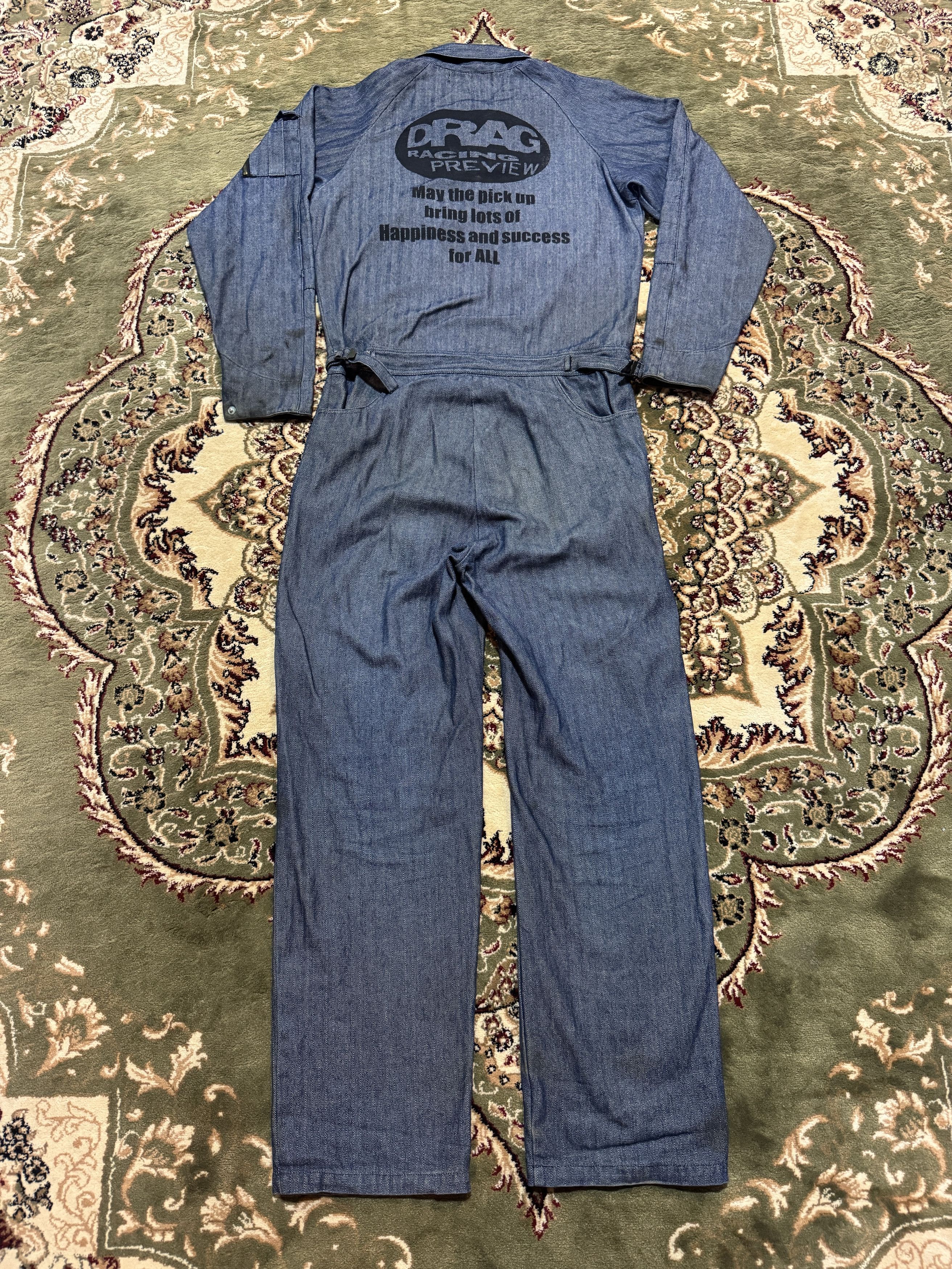 Sports Specialties × Vintage Vintage Pick-Up HBT Denim Coveralls Drag Racing Preview Size US 35 - 1 Thumbnail
