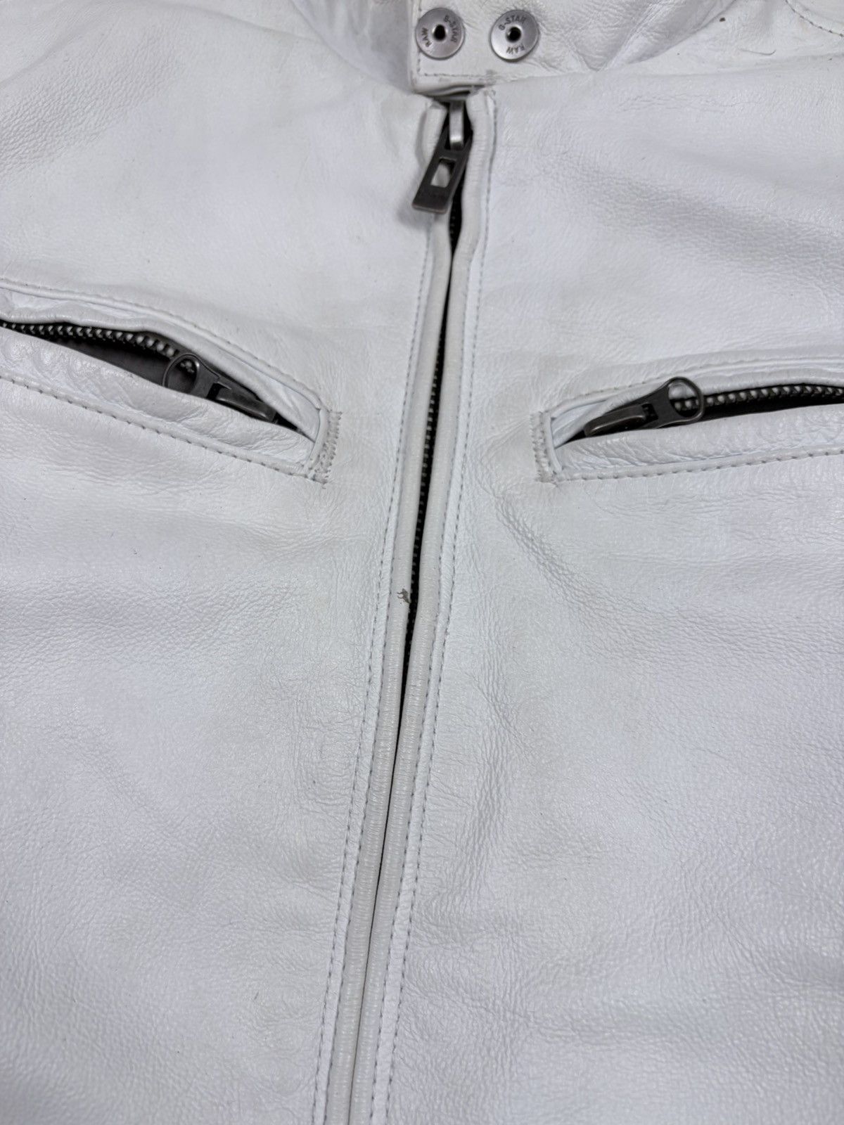 G-Star G-Star Raw Archive White Cowhide Leather Moto Jacket M Size US M / EU 48-50 / 2 - 4 Thumbnail
