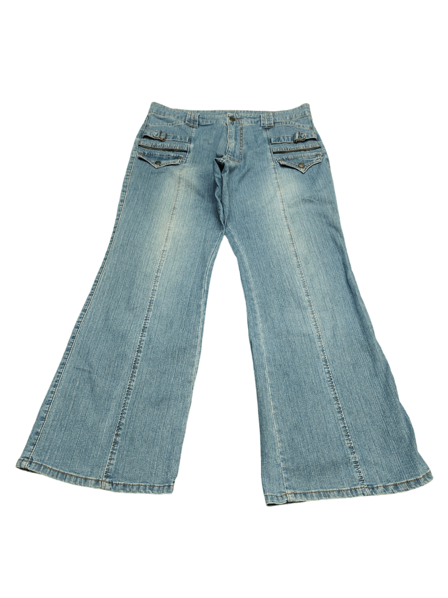 If Six Was Nine Flare Baggy Advantage Bondage Denim Bootcut Wide Leg Y2k Size US 34 / EU 50 - 2 Thumbnail