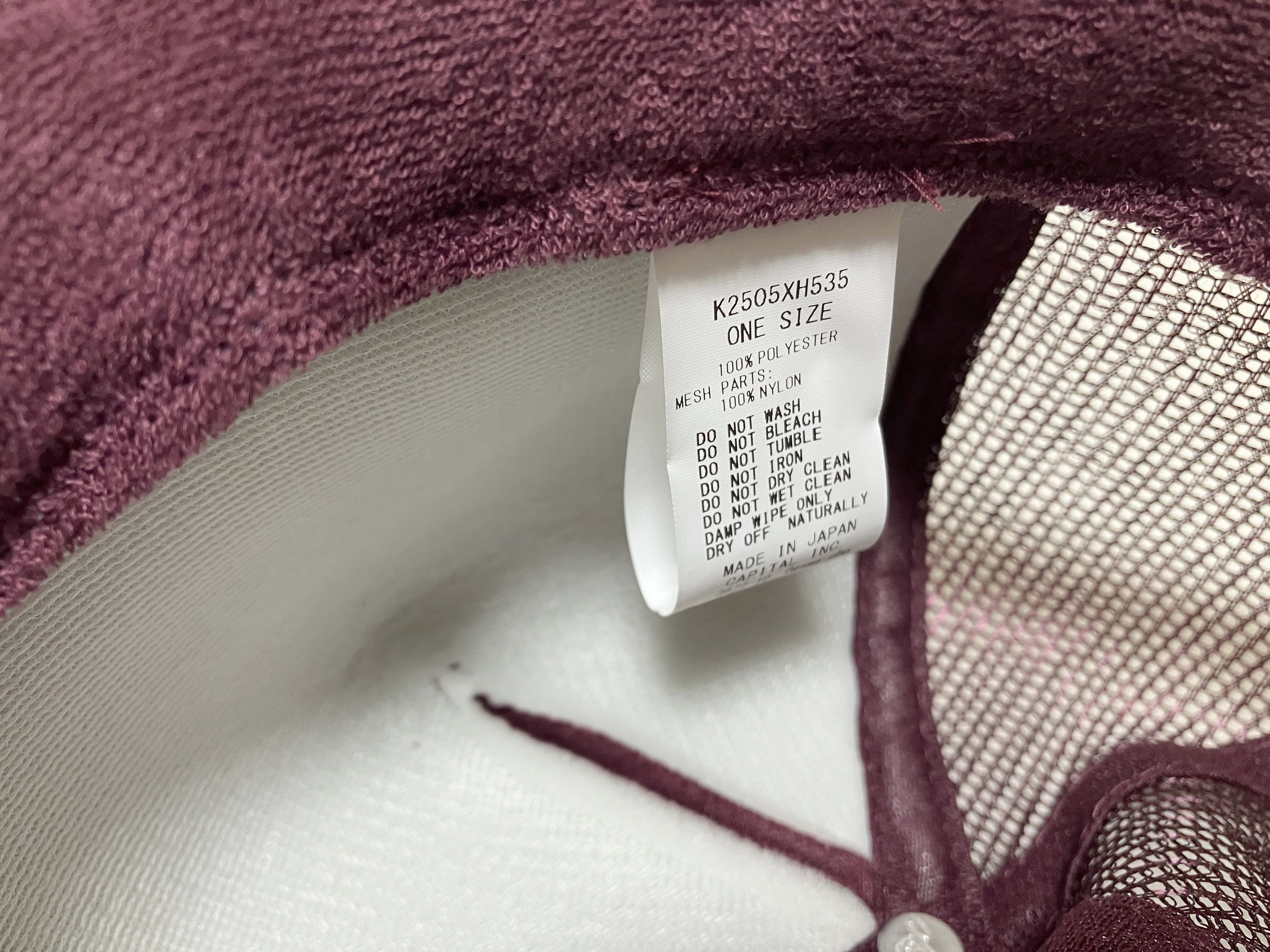 Kapital kapital life kapriccio truck cap hat trucker wine gray Size ONE SIZE - 5 Thumbnail