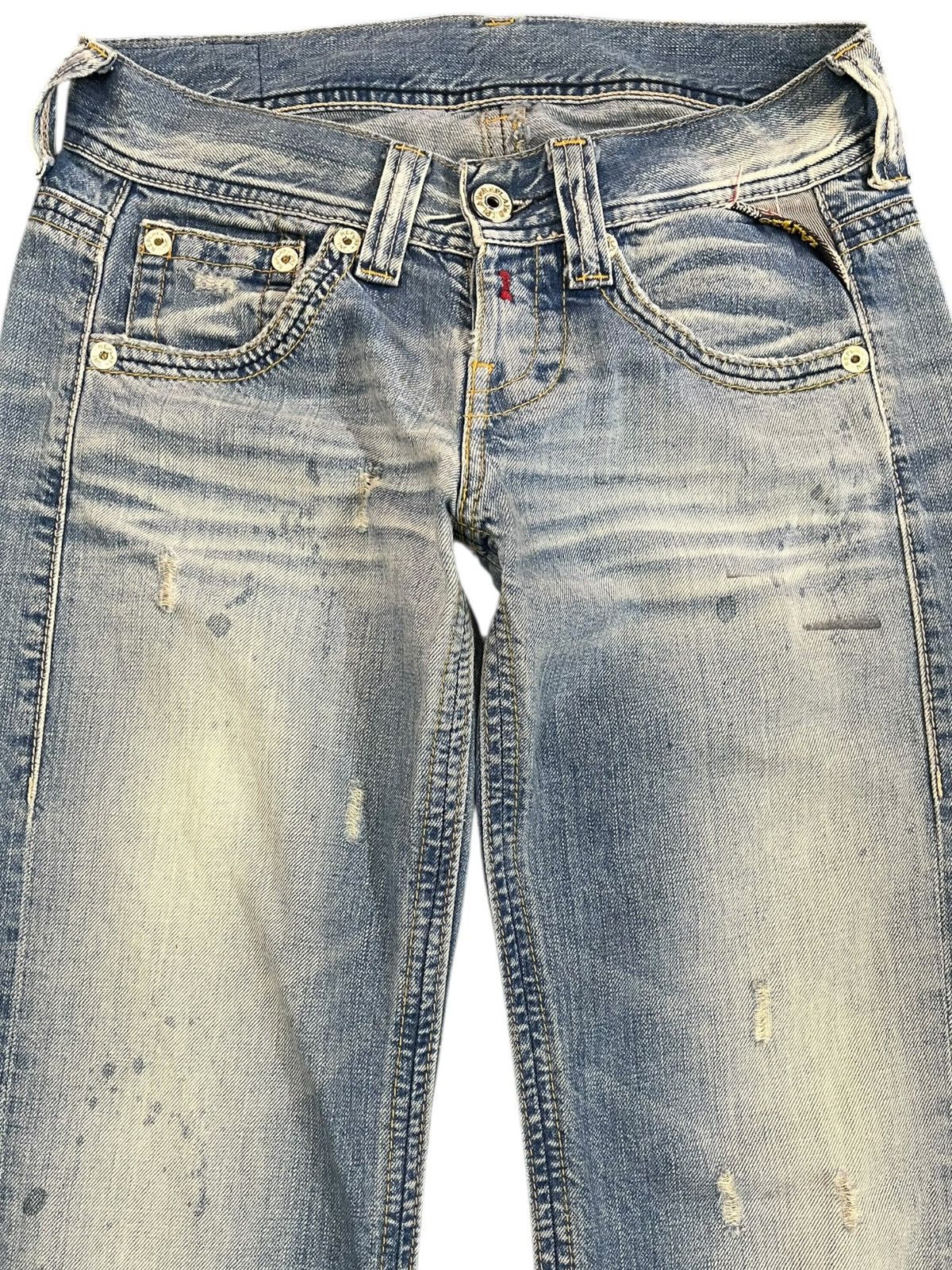 Le Grande Bleu (L.G.B.) × Replay Vintage Replay Flare Bell Bottom Faded Denim Size US 29 - 2 Thumbnail