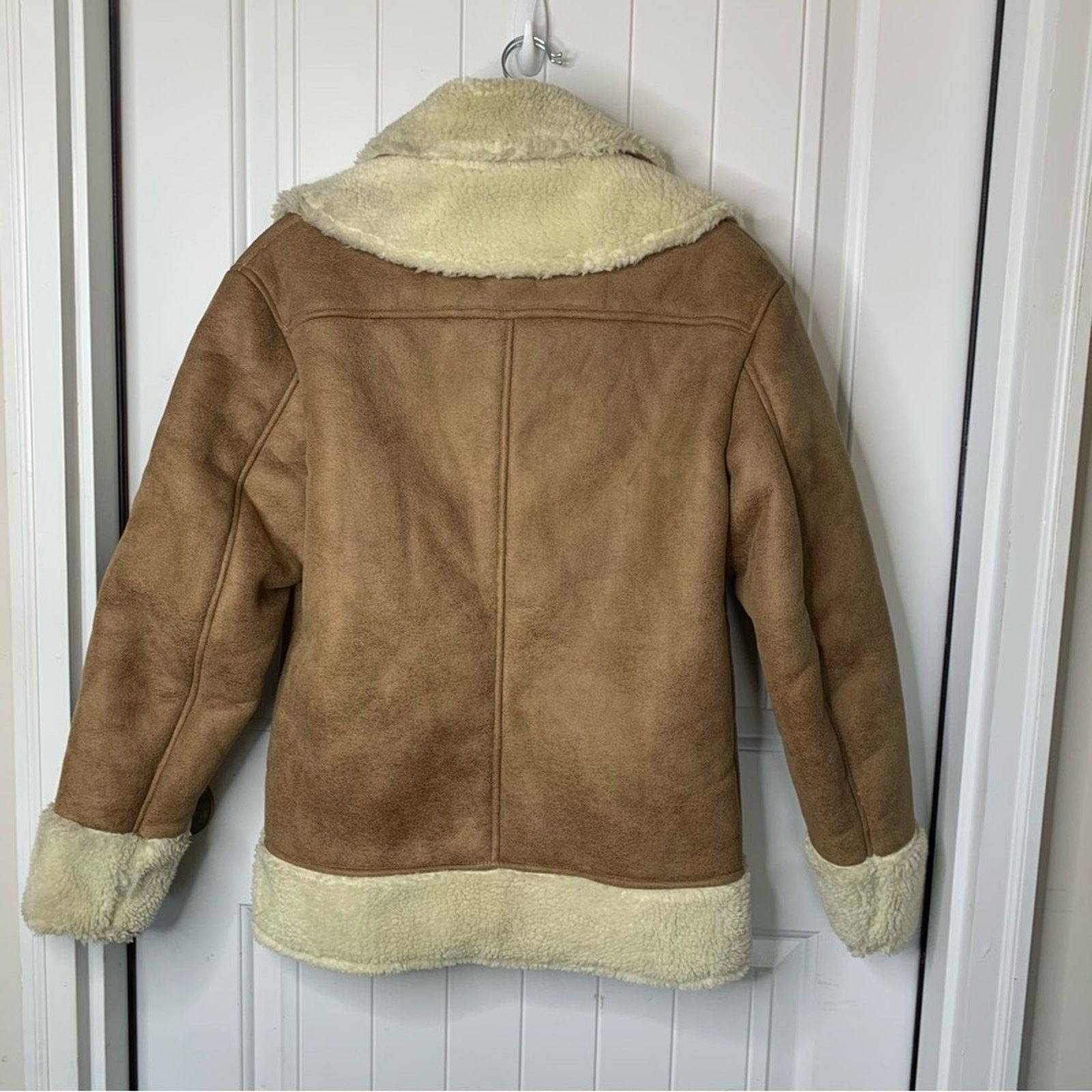 Asos ASOS oversized faux shearling camel aviator coat size XS Size US XS / EU 42 / 0 - 4 Thumbnail