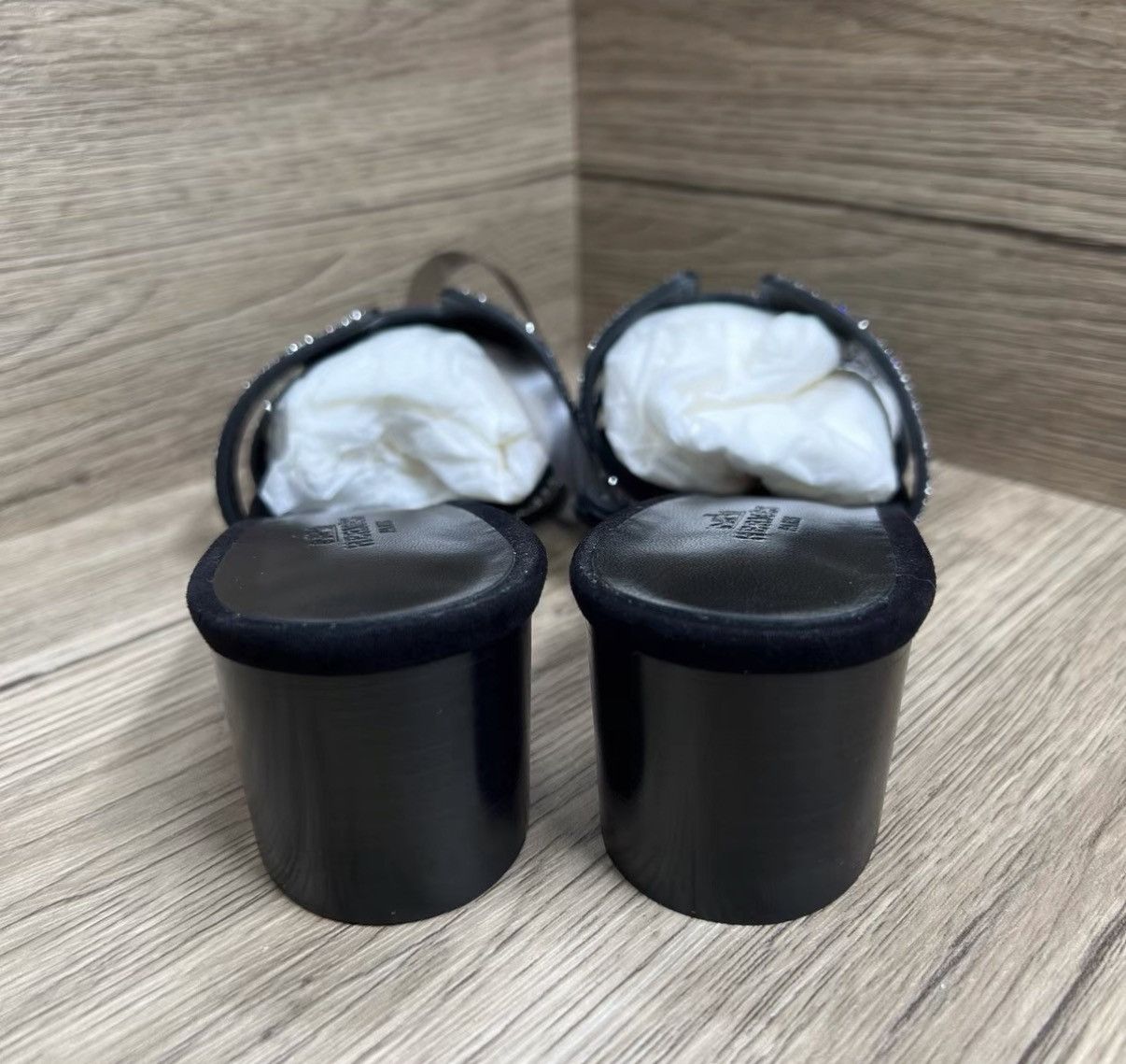 Hermes Hermès Oasis Black & Silver Crystal H Slippers J41 Size US 7 / IT 37 - 5 Thumbnail