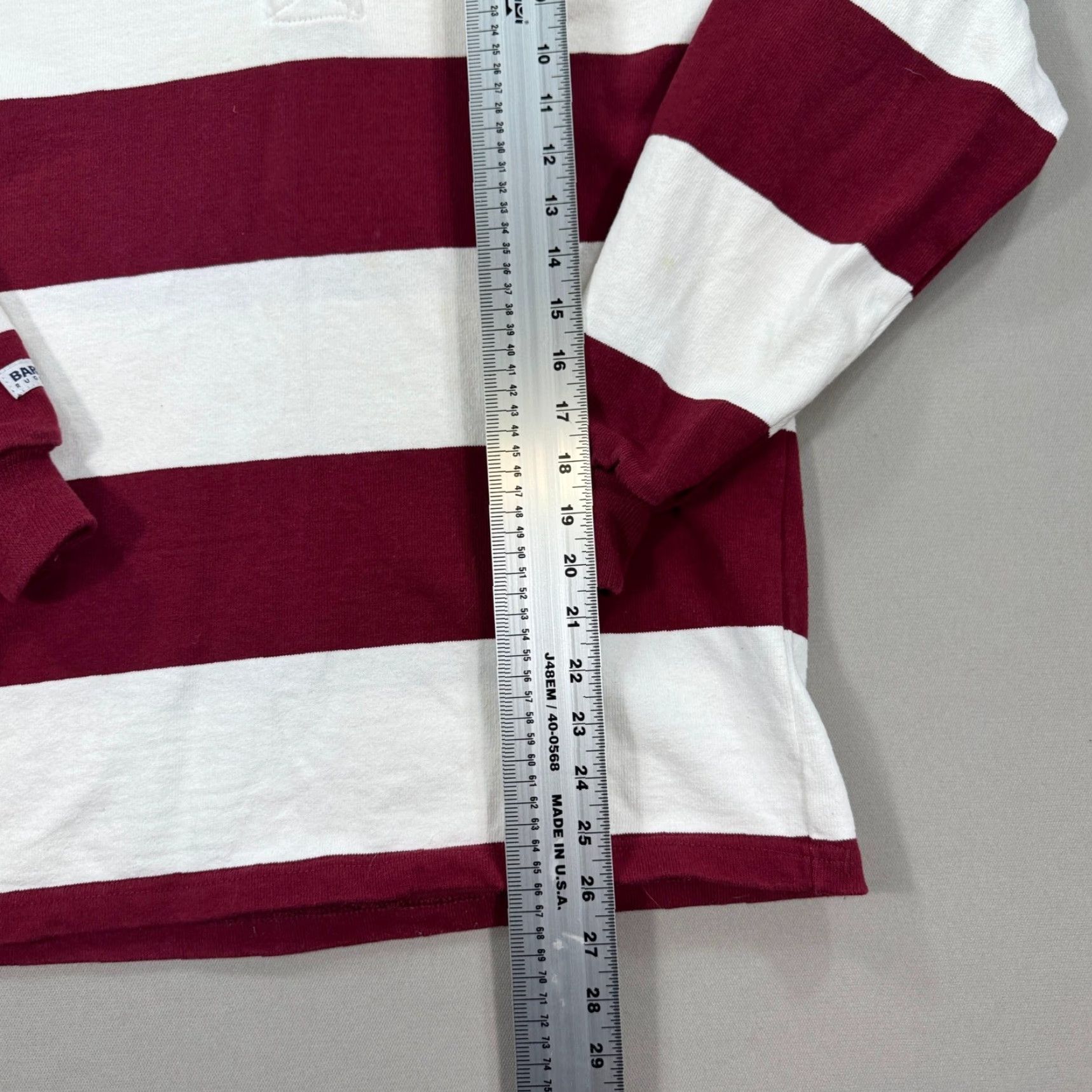 Barbarian VINTAGE Barbarian Shirt Men S Maroon Striped Rugby Polo Harvard Long Sleeve Y2K Size US S / EU 44-46 / 1 - 4 Thumbnail