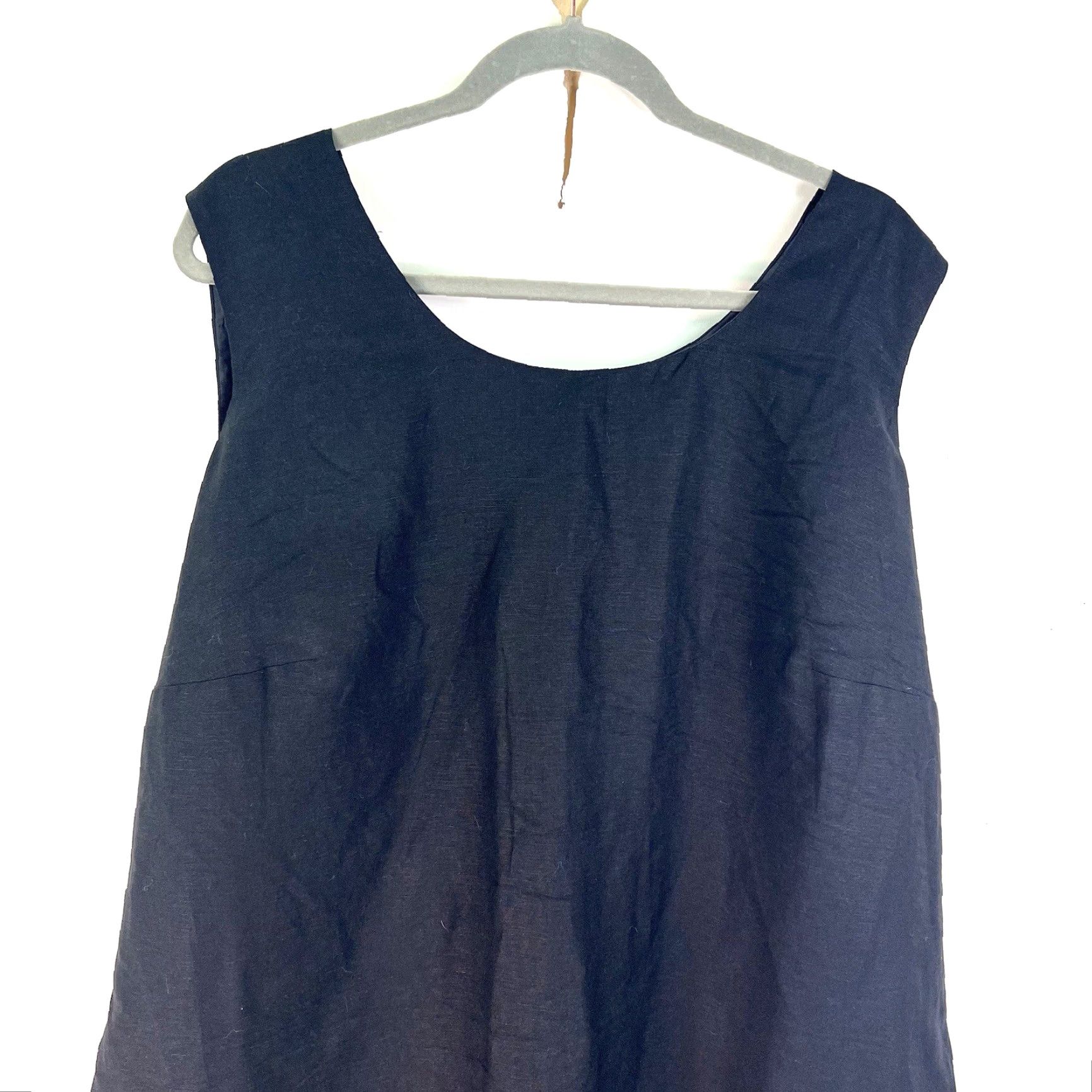 Vintage VINTAGE No — Jessica London Shift Dress Women 24W Black Linen Lined Knee Length Sleeveless Pullover 100% Linen Womens Size 24 Size 4XL / US 24-26 - 2 Thumbnail