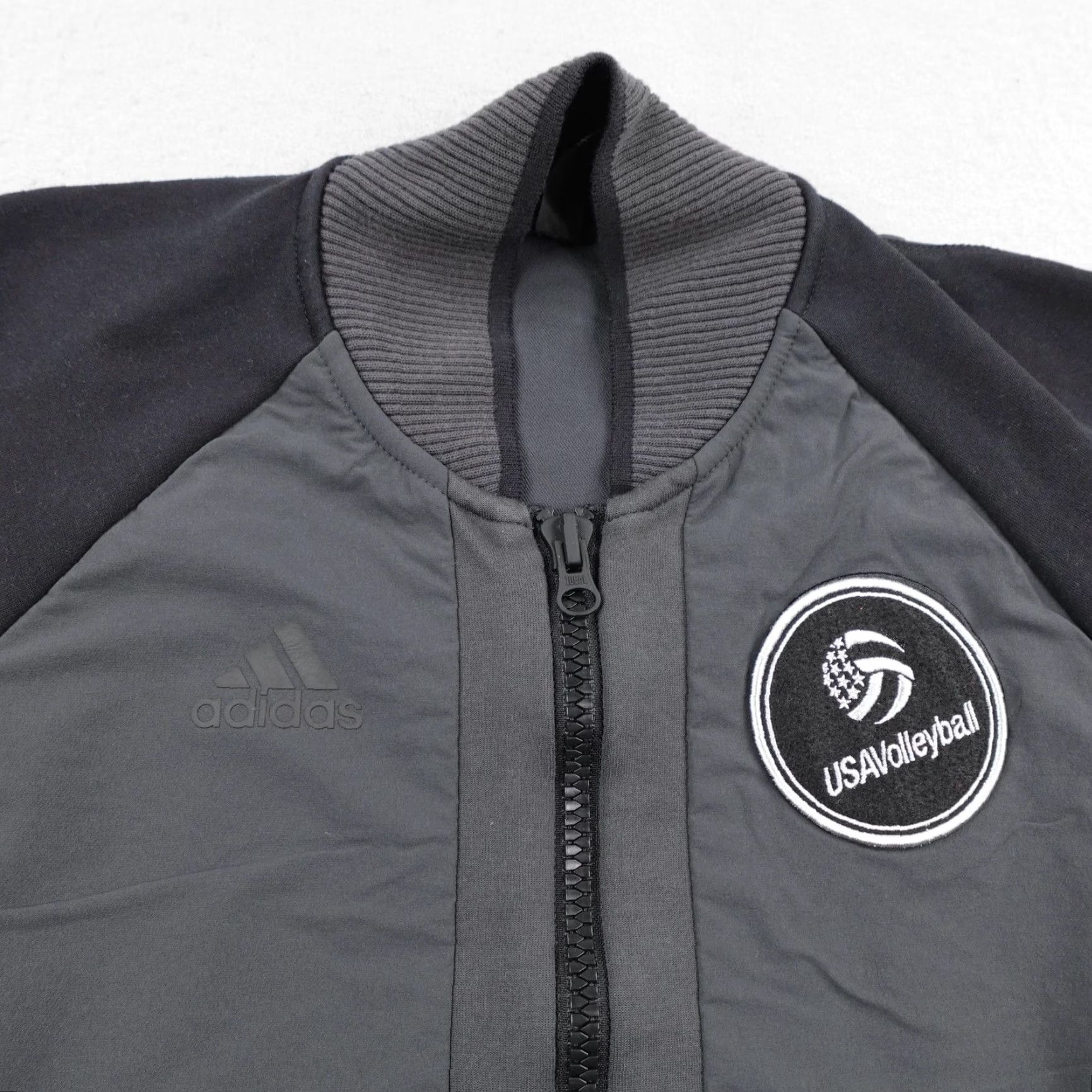 Adidas Adidas Jacket Womens L Gray Black USA Volleyball Track Bomber Coat Zip Up Size L / US 10 / IT 46 - 2 Thumbnail