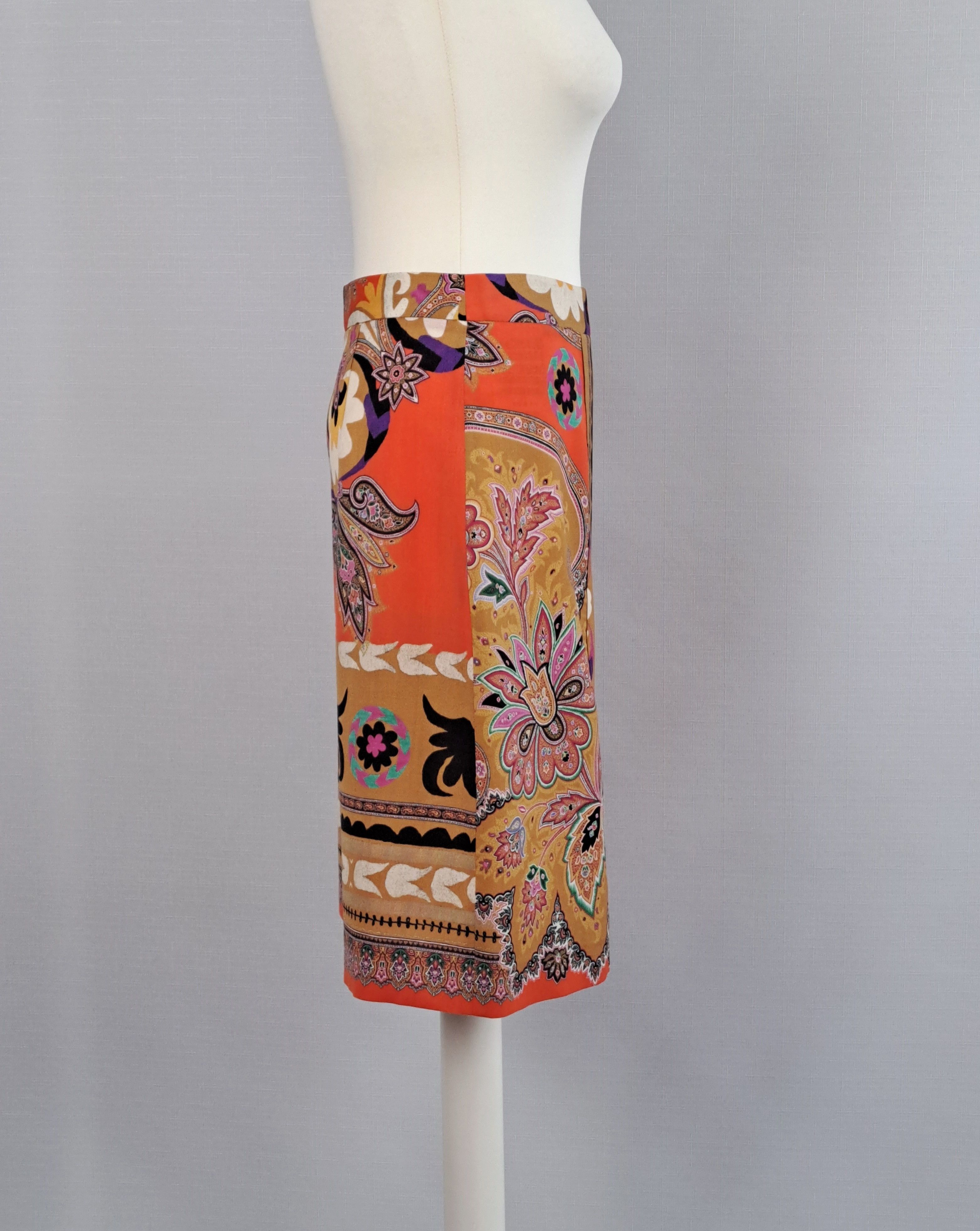 Etro ETRO multicolor paisley/floral wool skirt. Size 42IT Size 28" / US 6 / IT 42 - 4 Thumbnail