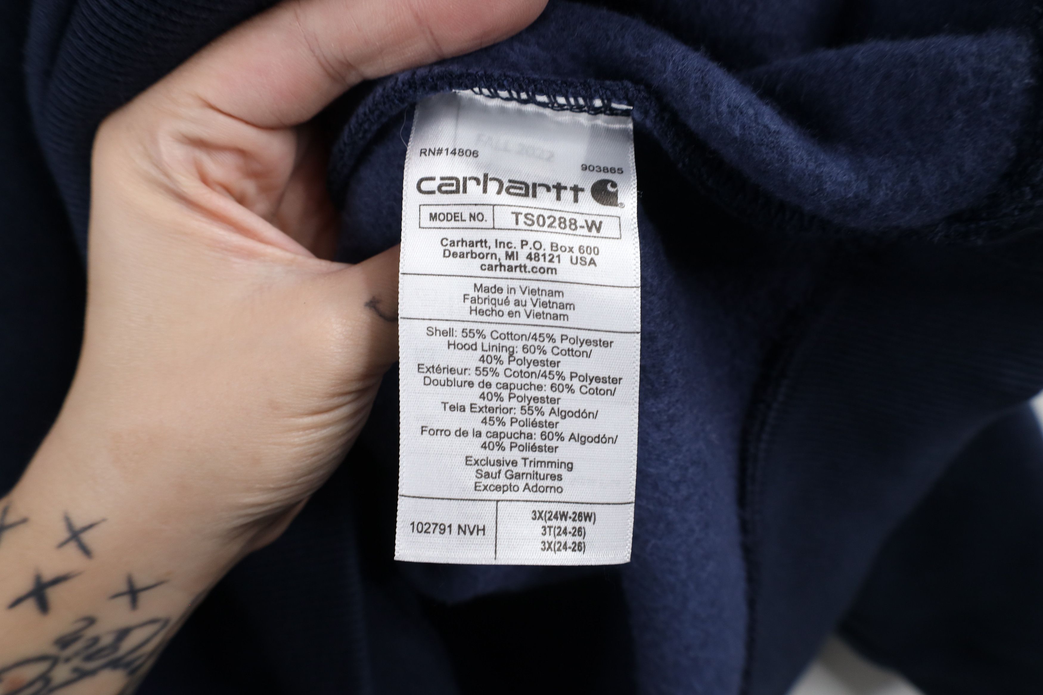 Carhartt × Vintage Vintage Carhartt Out Big Logo Heavyweight Hoodie Sweatshir Size 3XL / US 20-22 - 8 Thumbnail