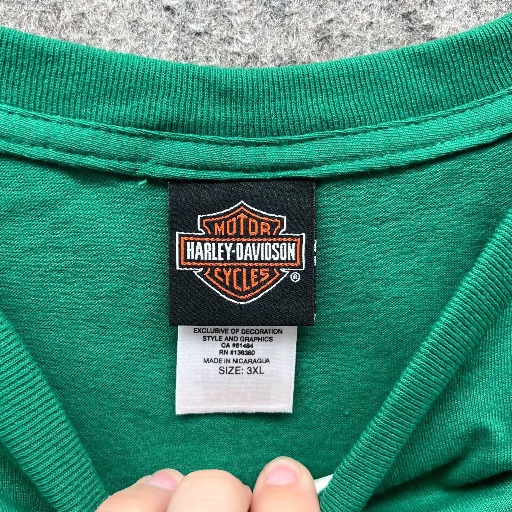 Harley Davidson Harley-Davidson Shirt Men 3XL Green Casual Cotton Motorcycle Biker NEW T-Shirt Adult 3XL Mens Regular Short Sleeve Crew Neck Logo Vintage: No Size US XXL / EU 58 / 5 - 4 Thumbnail