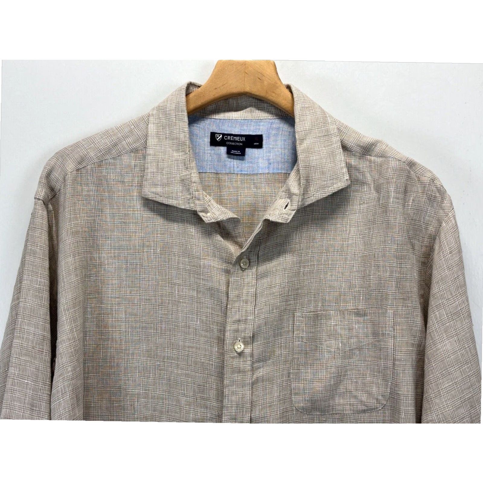 Cremieux Cremieux Linen Button Down Shirt Mens XL Tan Long Sleeve Button-Up Size US XL / EU 56 / 4 - 2 Thumbnail