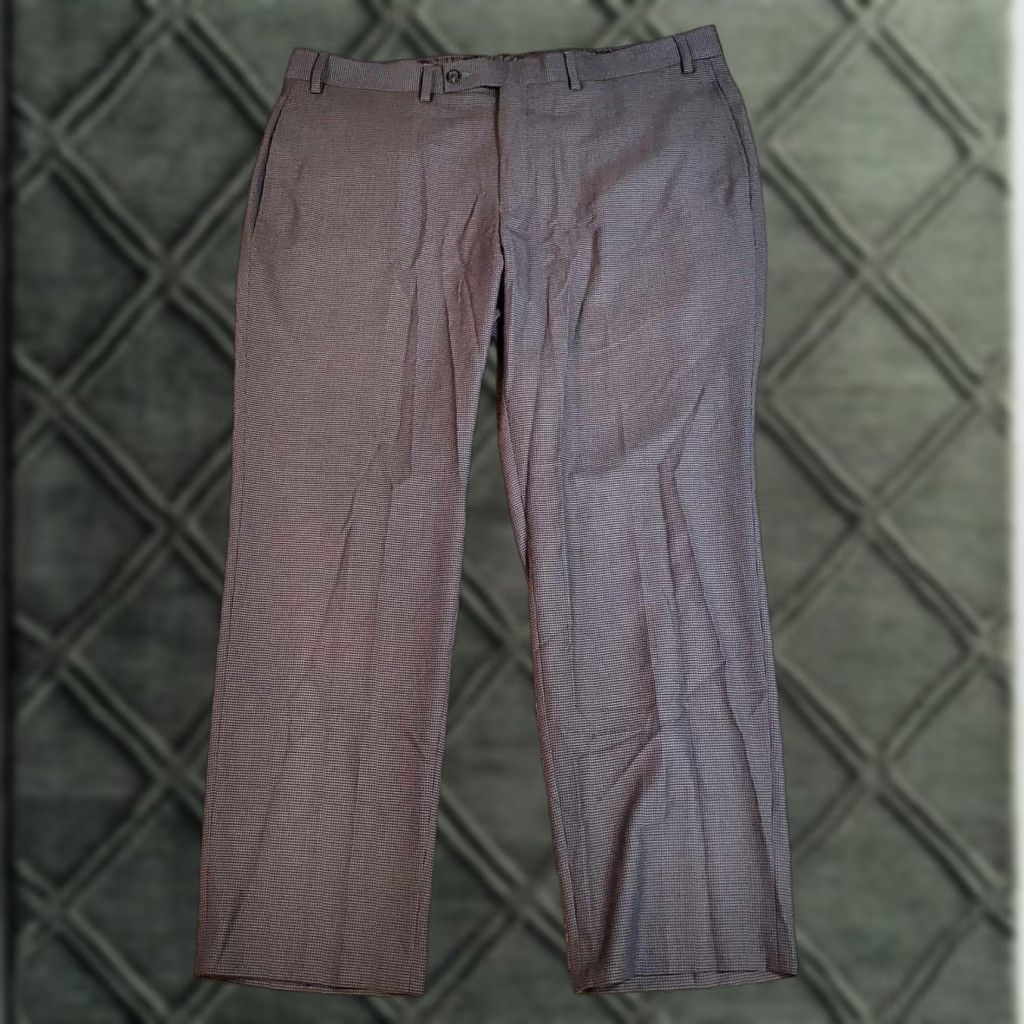 Polo Ralph Lauren VINTAGE Polo Ralph Lauren Dress Pants Men Sz. 38x27 Herringbone Tweed Gray Classic Flat Front Slim/Regular Breathable Pockets Dress Pants Size US M / EU 48-50 / 2 - 1 Thumbnail