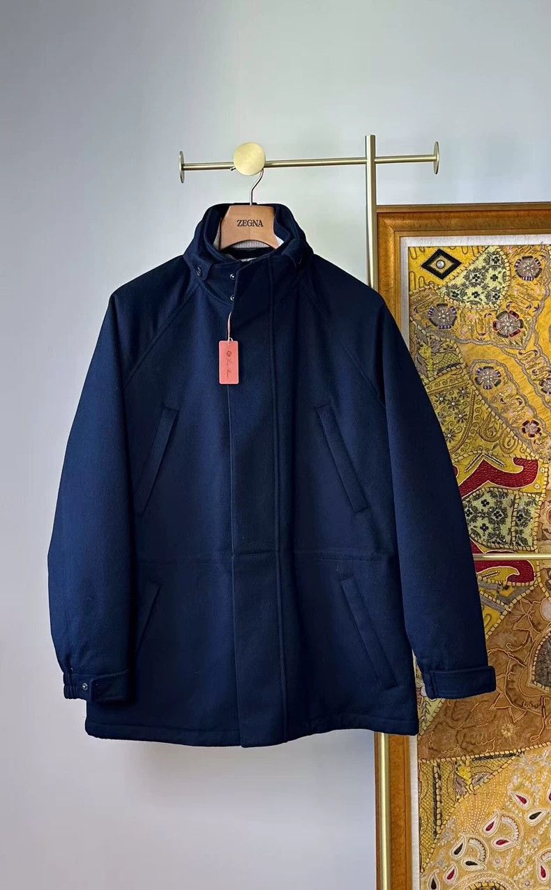 Loro Piana LORO PIANA Sheepskin coat, navy blue Size US L / EU 52-54 / 3 - 4 Thumbnail