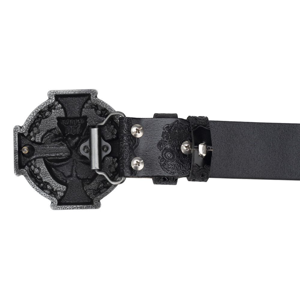 VIBE Dark Vintage Belt Riveted Belts Menswear Accessories Size ONE SIZE - 2 Thumbnail