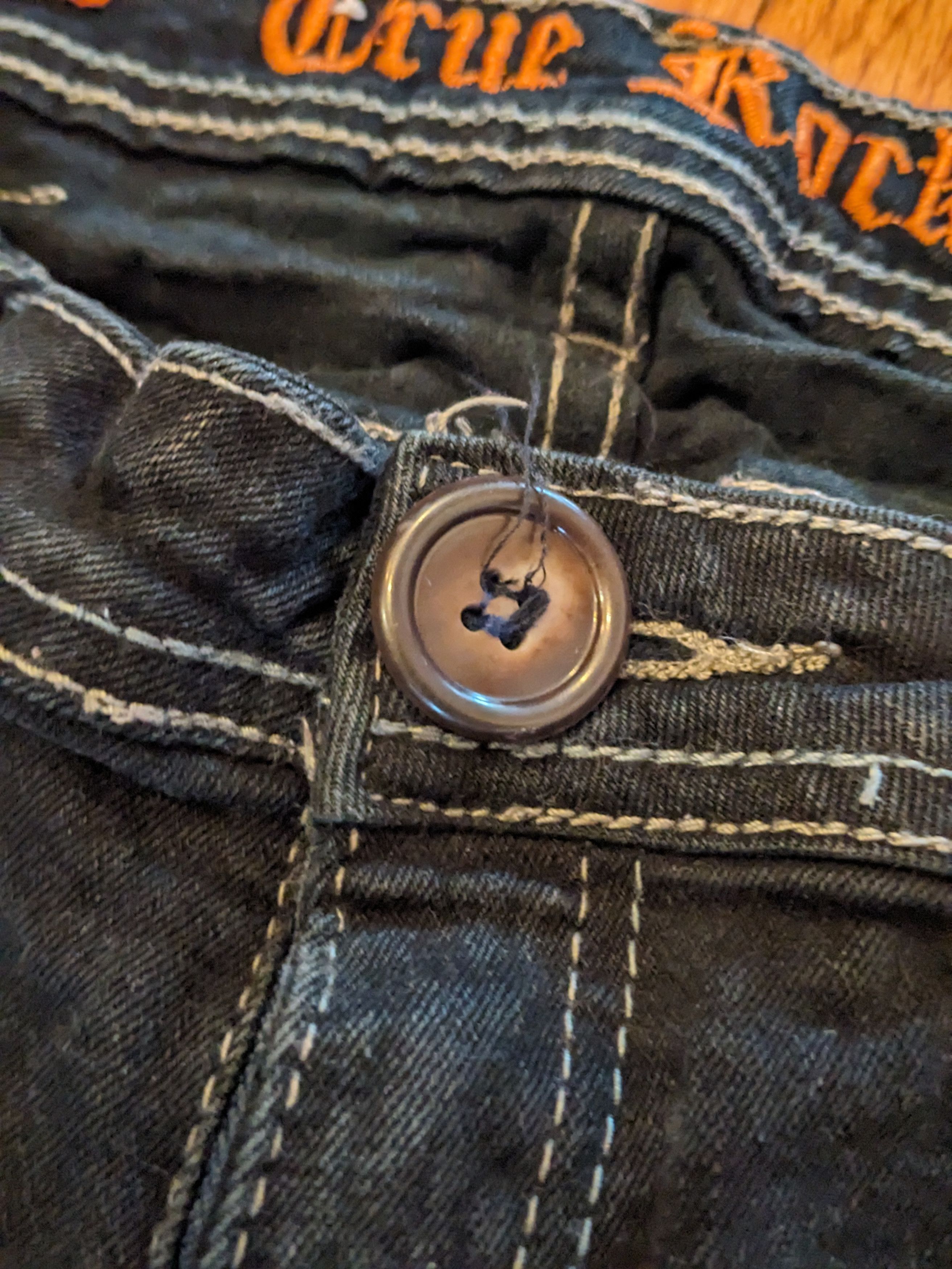 True Religion × Vintage Vintage Y2K True Rock Grunge Punk Bedazzled 9/10 Denim Jeans Size 29" - 6 Thumbnail