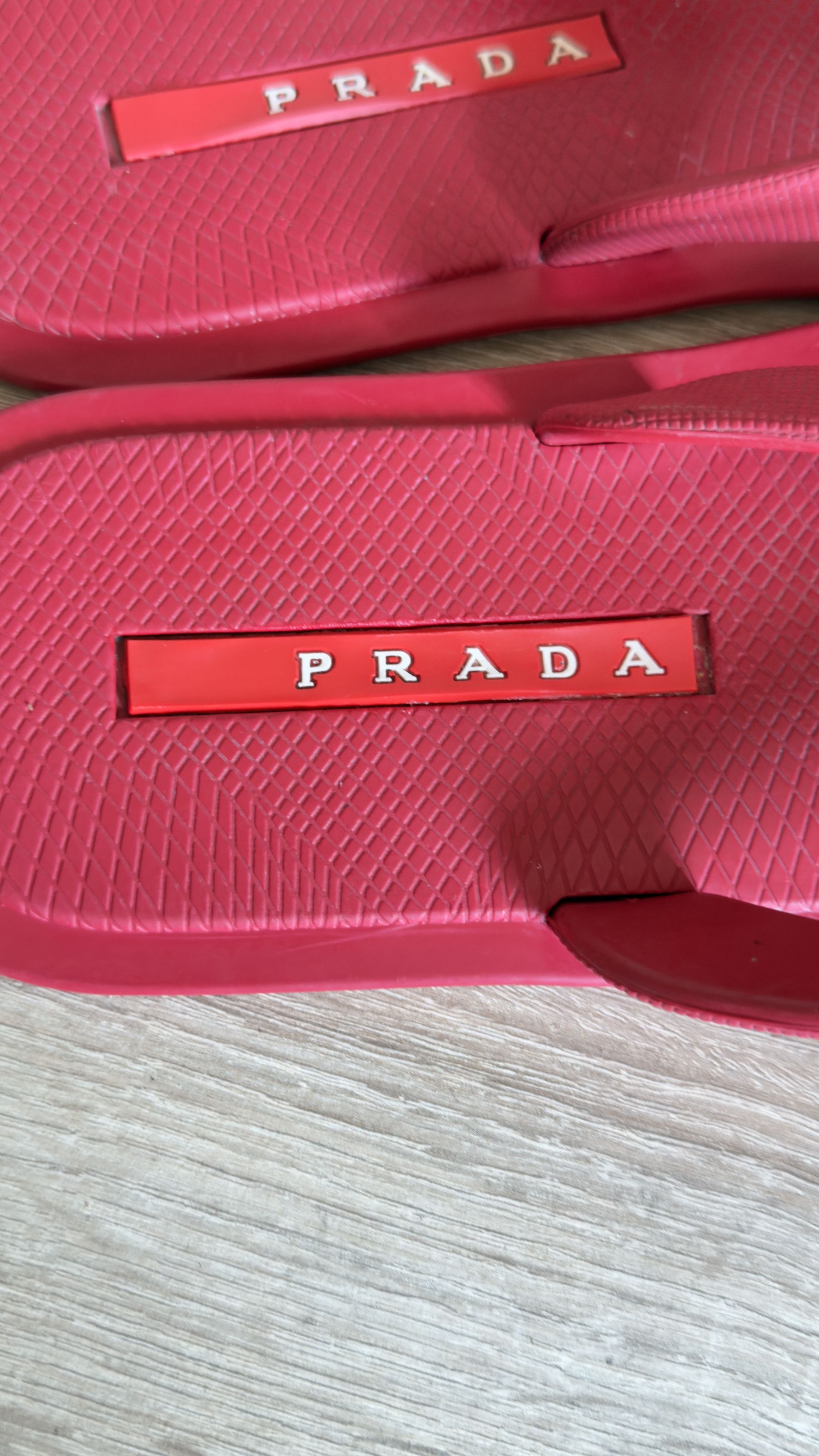 Prada 🔥 prada red sandals flip flops rubber summer men size 11 Size US 11 / EU 44 - 6 Thumbnail