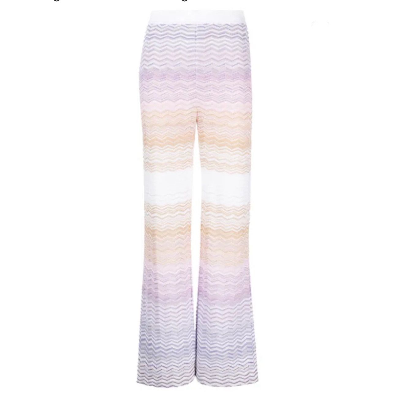 Missoni Missoni NEW zigzag knit pants, purple/beige, size L int Size 30" / US 8 / IT 44 - 1 Thumbnail