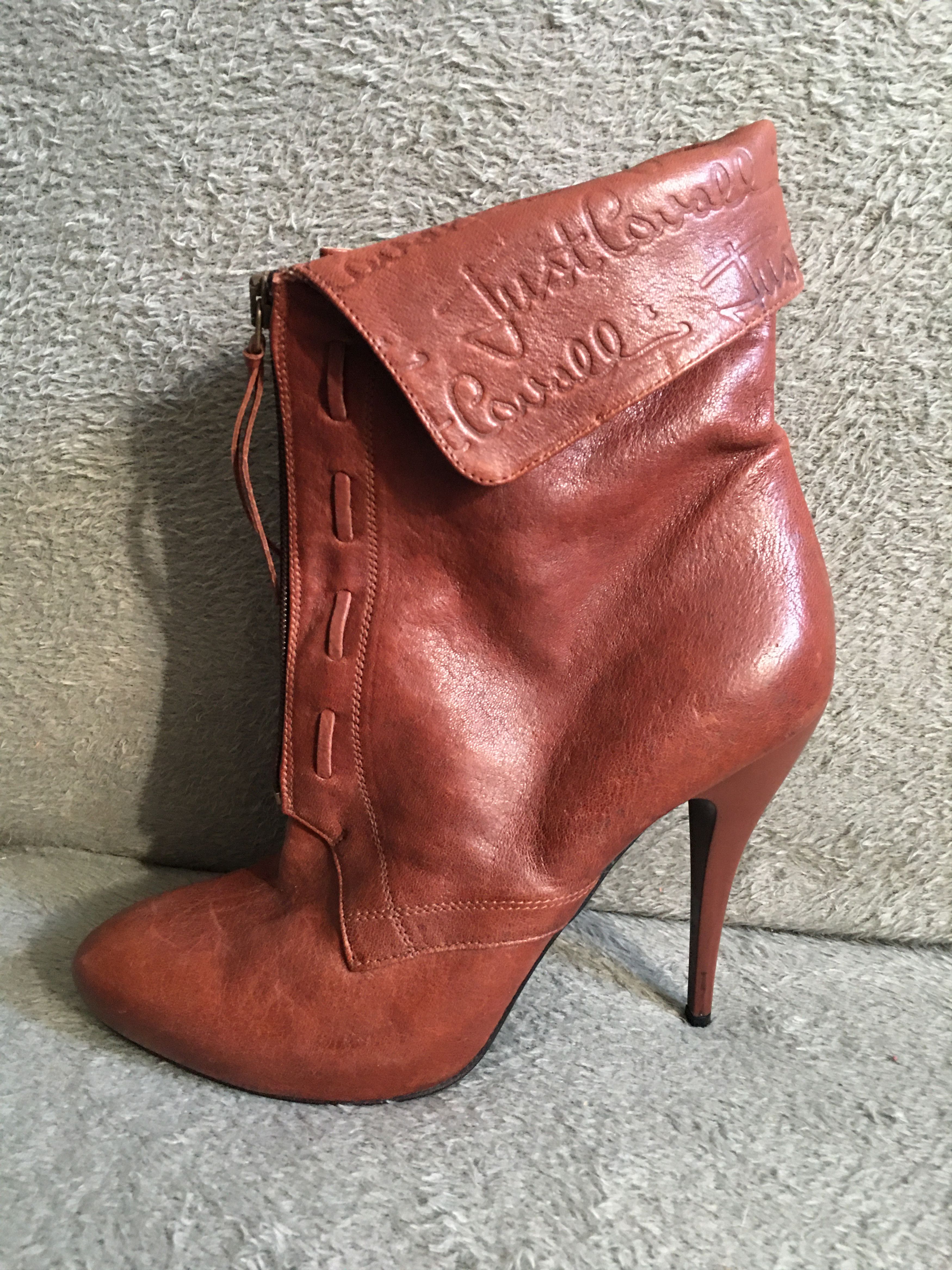 Just Cavalli Just Cavalli Leather Ankle Boots Logo Embossing EU 40 Size US 10 / IT 40 - 4 Thumbnail
