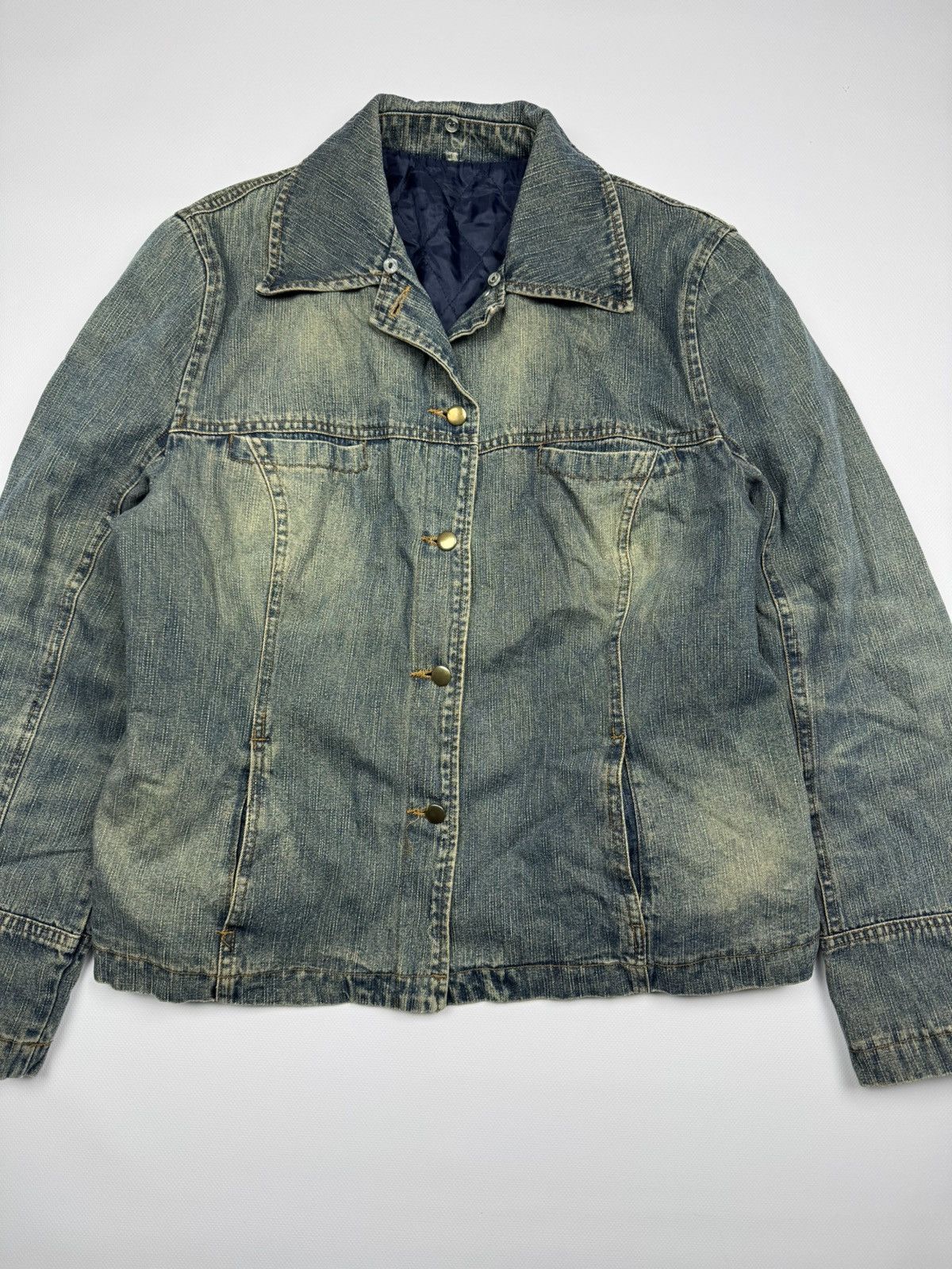 If Six Was Nine Vintage If Six Was Nine Disressed Washed Denim Jacket Size L / US 10 / IT 46 - 2 Thumbnail