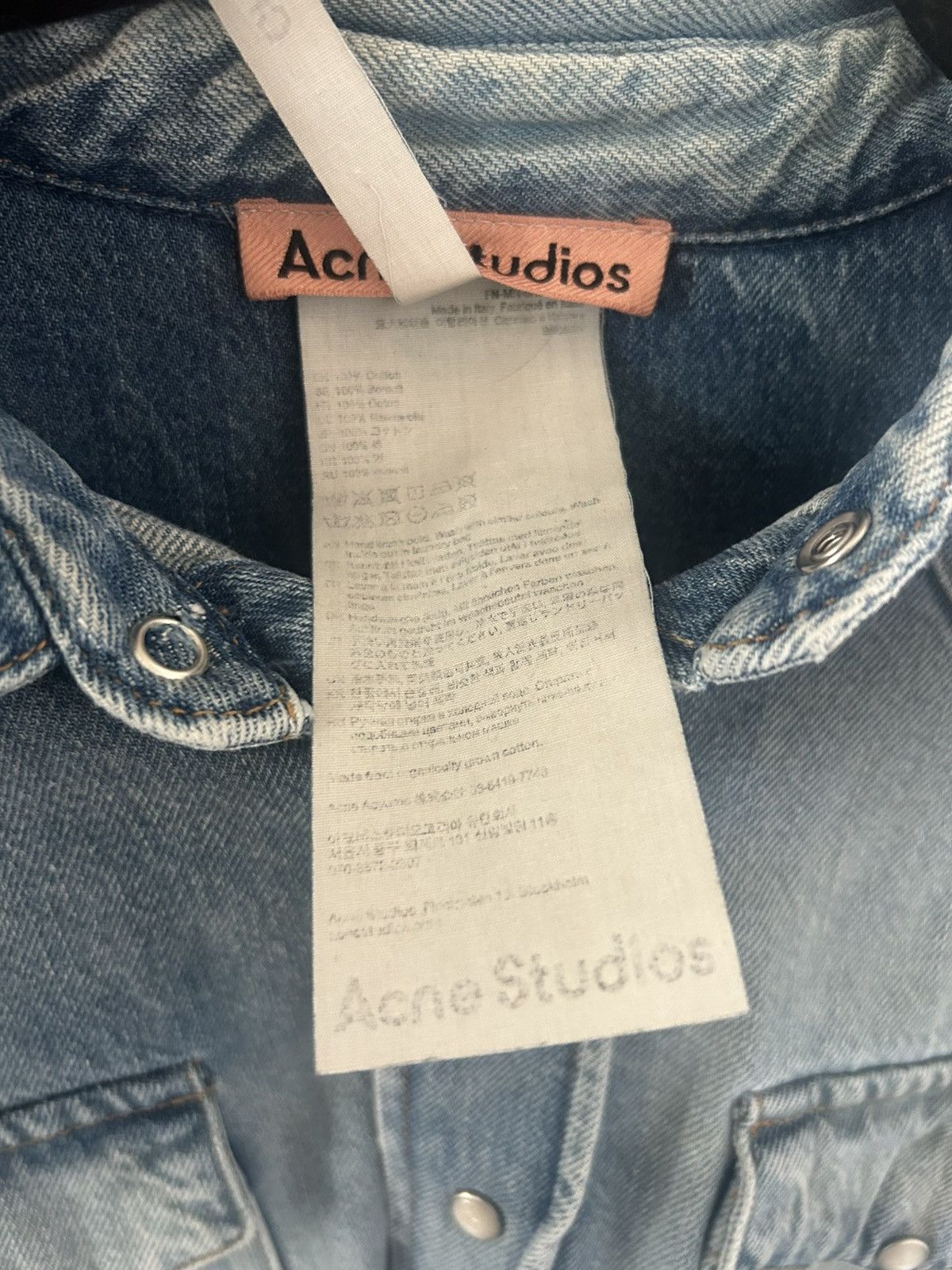 Acne Studios Acne Studios Distressed Western Denim Shirt Size US L / EU 52-54 / 3 - 6 Thumbnail