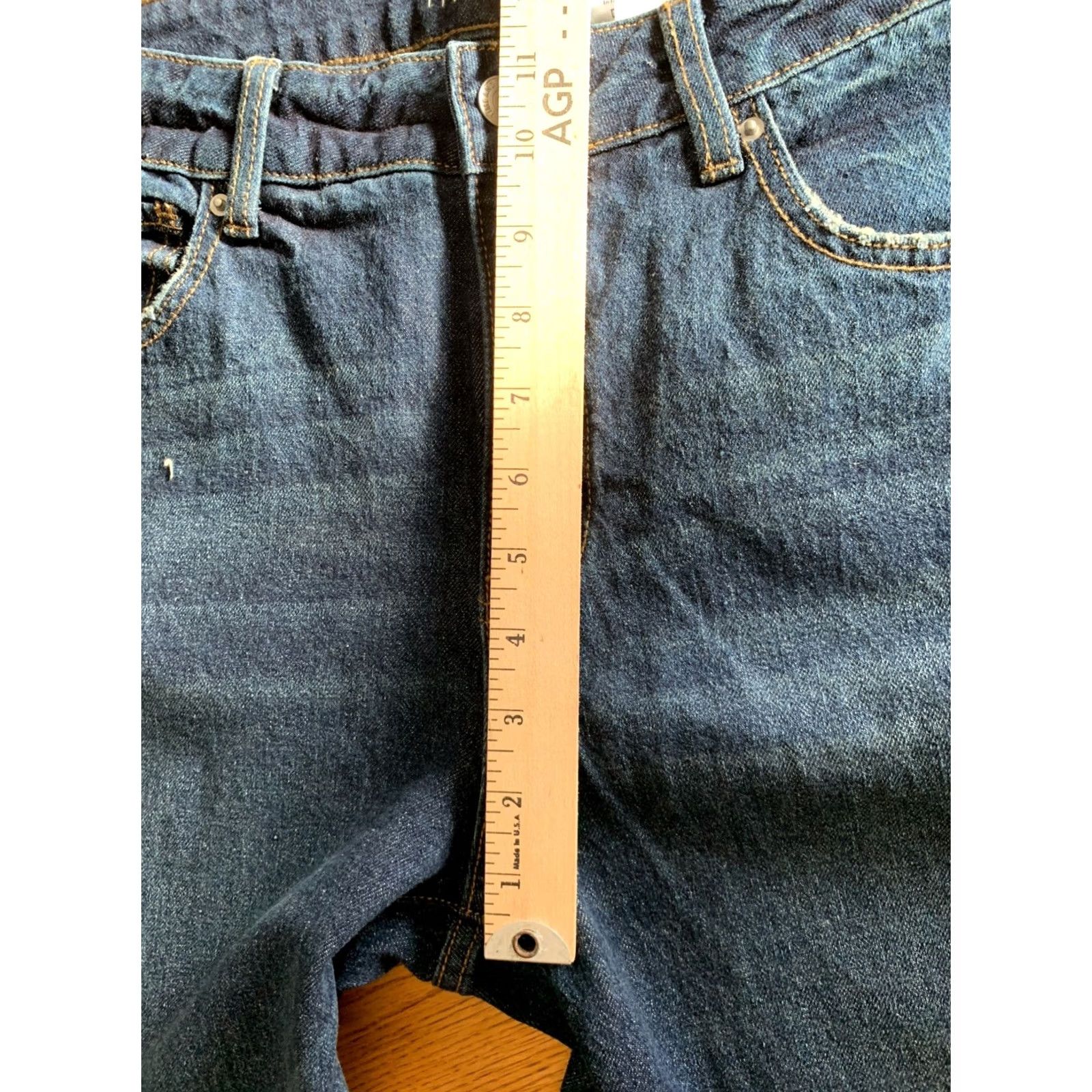Vintage Time And Tru Jeans Cropped Pants High Rise Dark Blue Cropped Denim Straight Leg 14 Women NWT Stretch Size 36" / US 14 / IT 50 - 3 Thumbnail