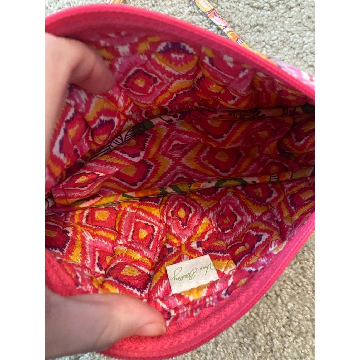 Bradley Mountain Vera Bradley Frannie Crossbody Clementine, Pink White Green, Size ONE SIZE - 3 Thumbnail