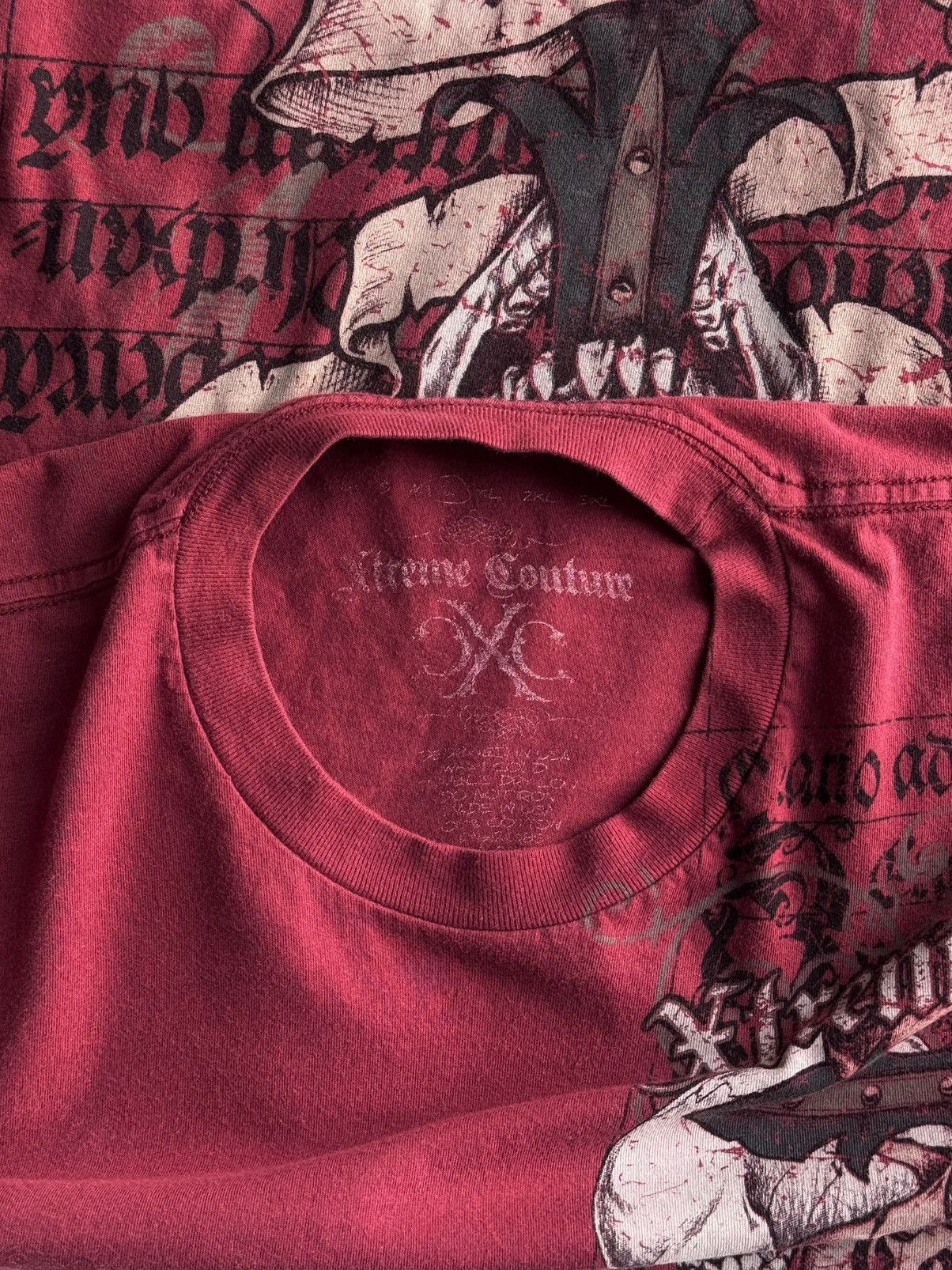 Ken Carson Affliction Ken carson Style Grunge Skull Tee Red L size Goth Size US L / EU 52-54 / 3 - 6 Thumbnail