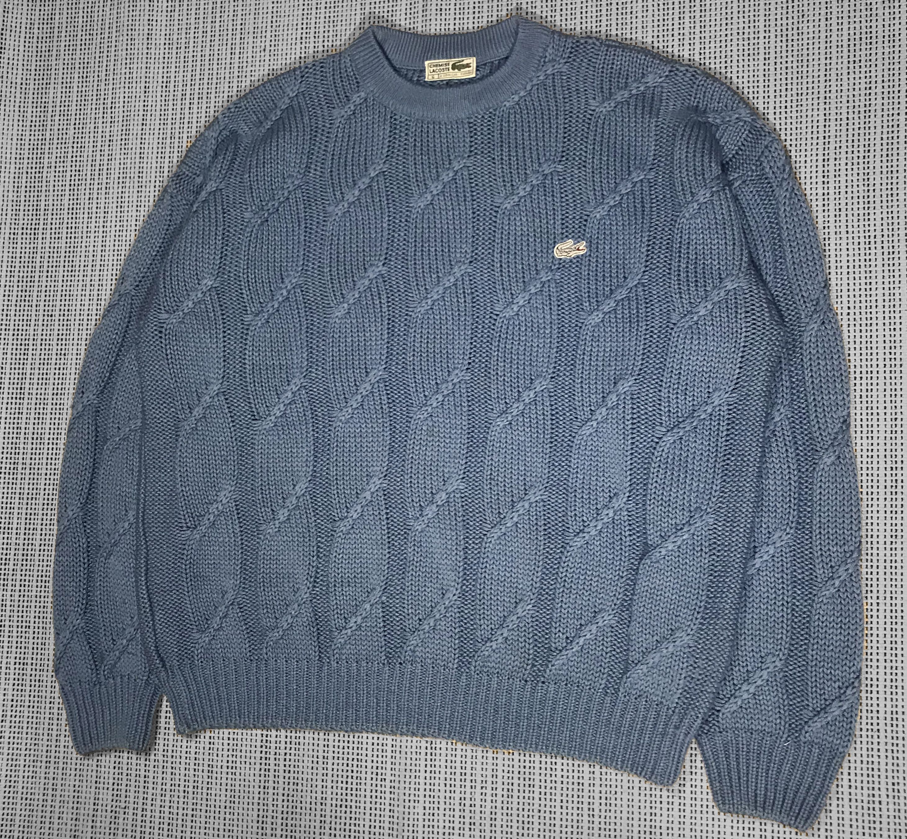 image of Sweater 80's Lacoste Blue Braided (Xl), Men's