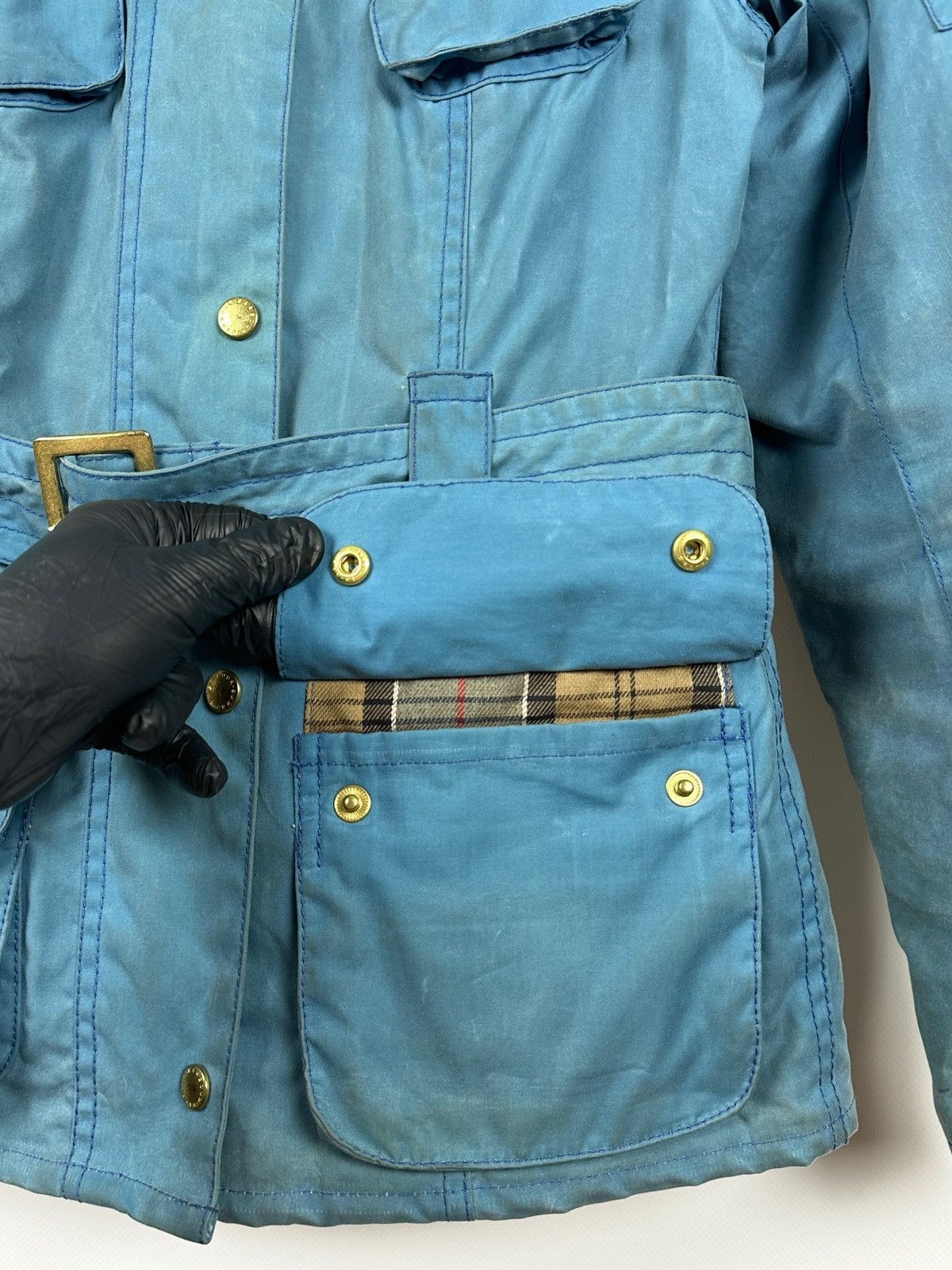 Barbour Vintage Barbour Blue Summer Wax International Coat Jacket Size S / US 4 / IT 40 - 17 Thumbnail