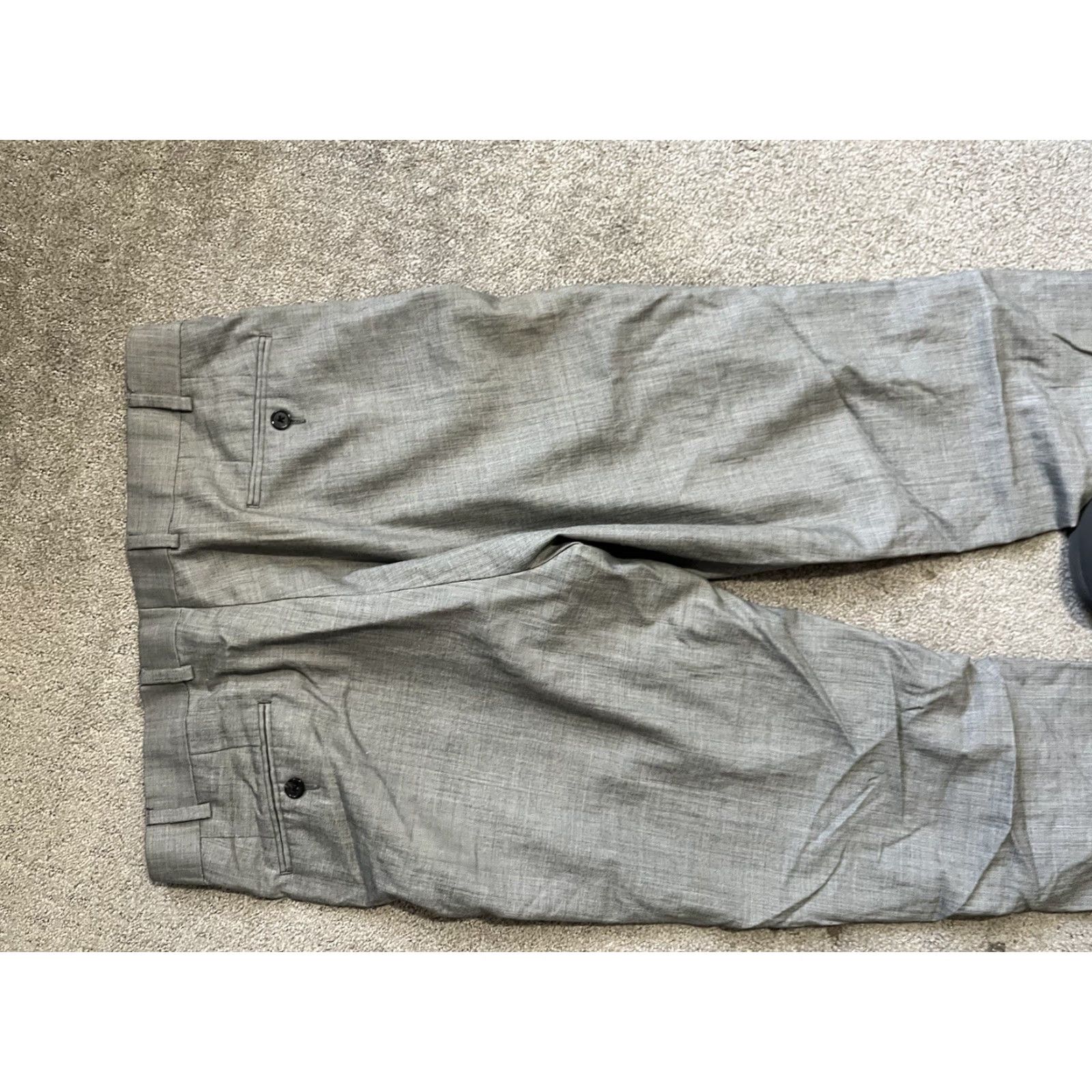 Ralph Lauren VINTAGE Lauren Ralph Lauren Flat Front Pants Gray Men 36x32 Wool Knit Dress Front Hook & Loop Logo 90s Size US 36 / EU 52 - 4 Thumbnail