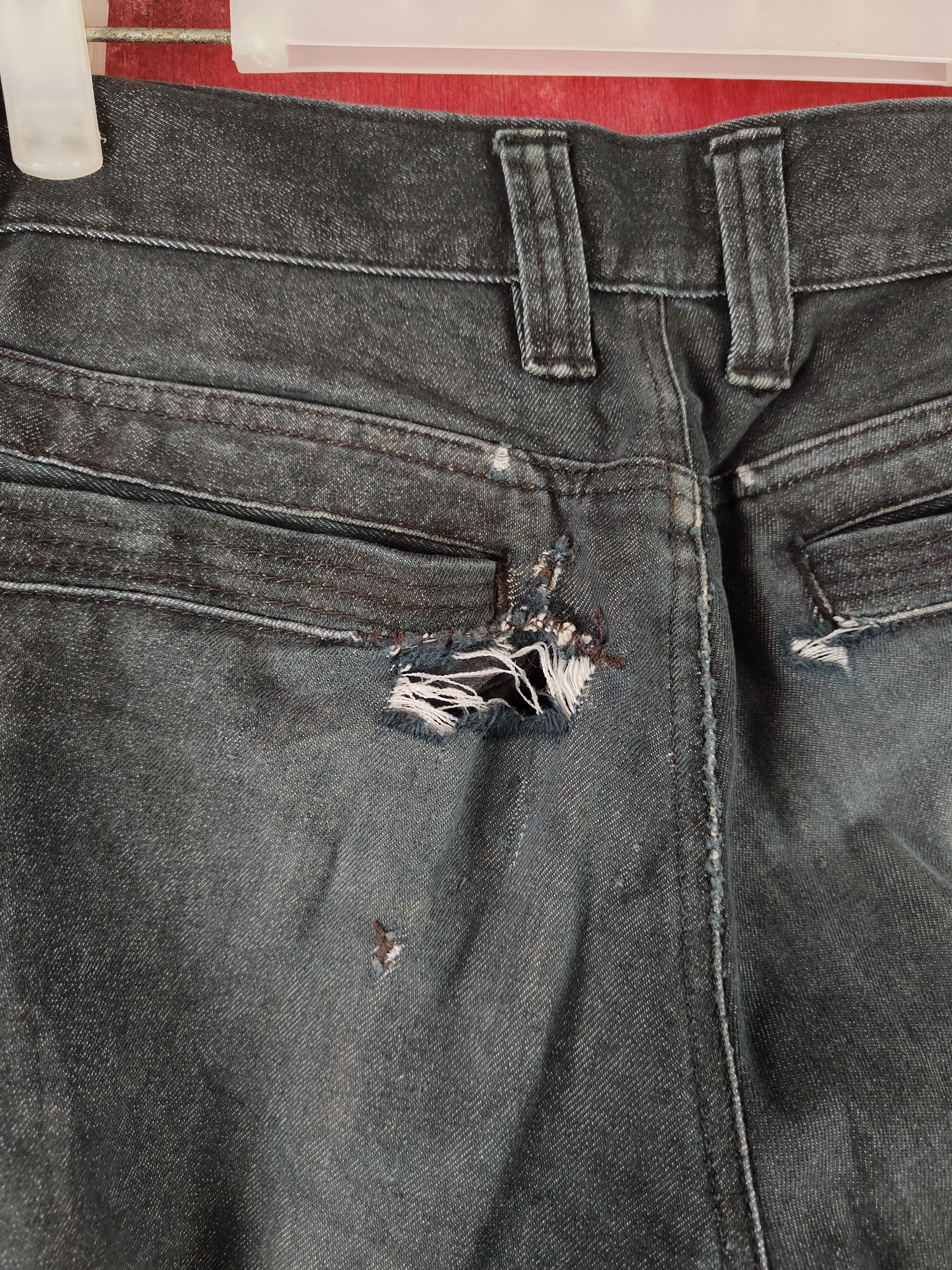 Japanese Brand I'z Frontier Black Distressed Cargo Pants N#S18 Size US 30 / EU 46 - 9 Thumbnail