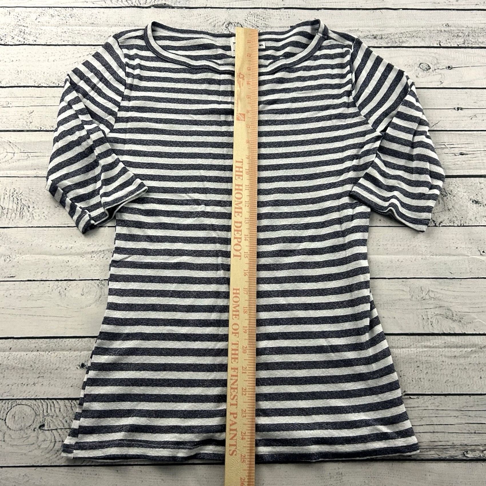 Michael Stars Michael Stars Anthropologie Shimmer Striped 1/2 Sleeve Top Women's M/L Blue Shirt Womens M Blue Striped Shimmer 1/2 Sleeve Top Size M / US 6-8 / IT 42-44 - 3 Thumbnail