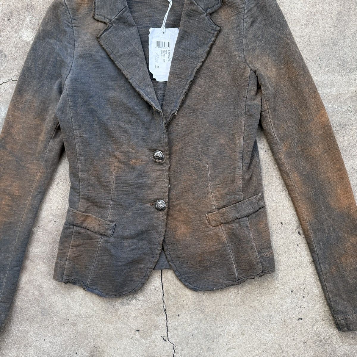 20471120 IMP deluxe Brown Washed Cotton Blazer Jacket Size M / US 6-8 / IT 42-44 - 3 Thumbnail