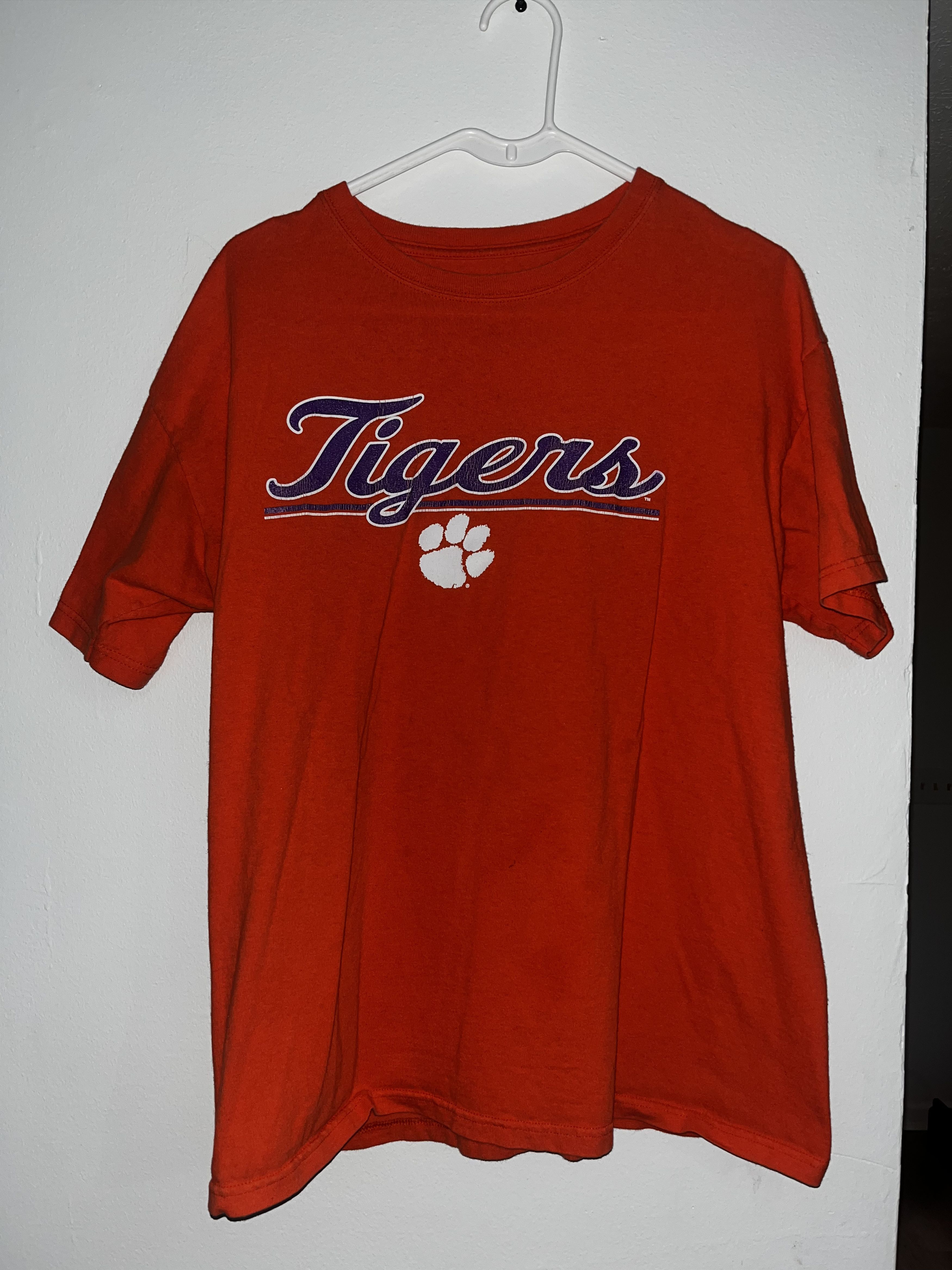 J. America Vintage Clemson Tigers Script Paw Logo Tee (Orange) Size US L / EU 52-54 / 3 - 1 Thumbnail