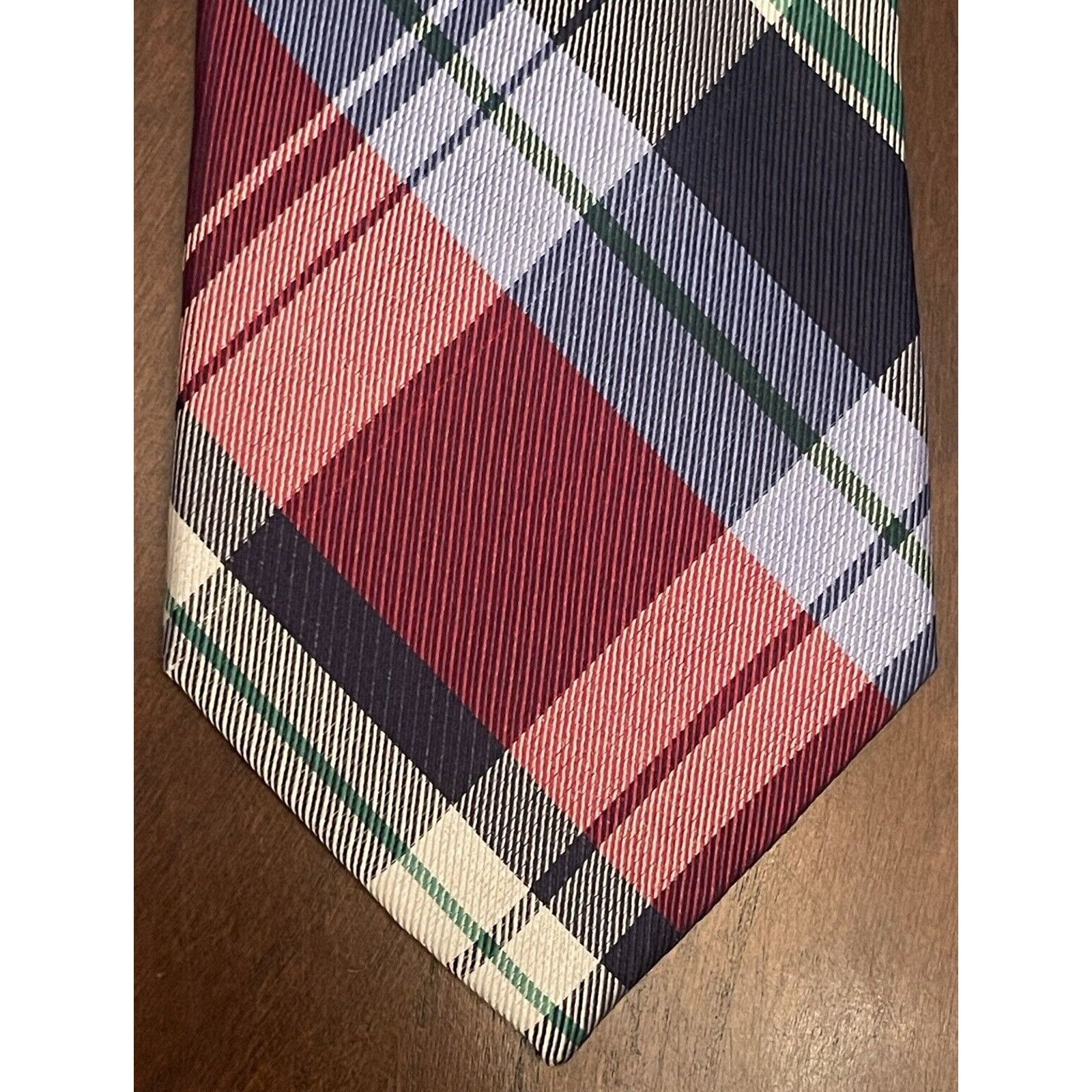 Nautica Nautica Red Blue Green 100% Silk Made In China Size ONE SIZE - 1 Thumbnail
