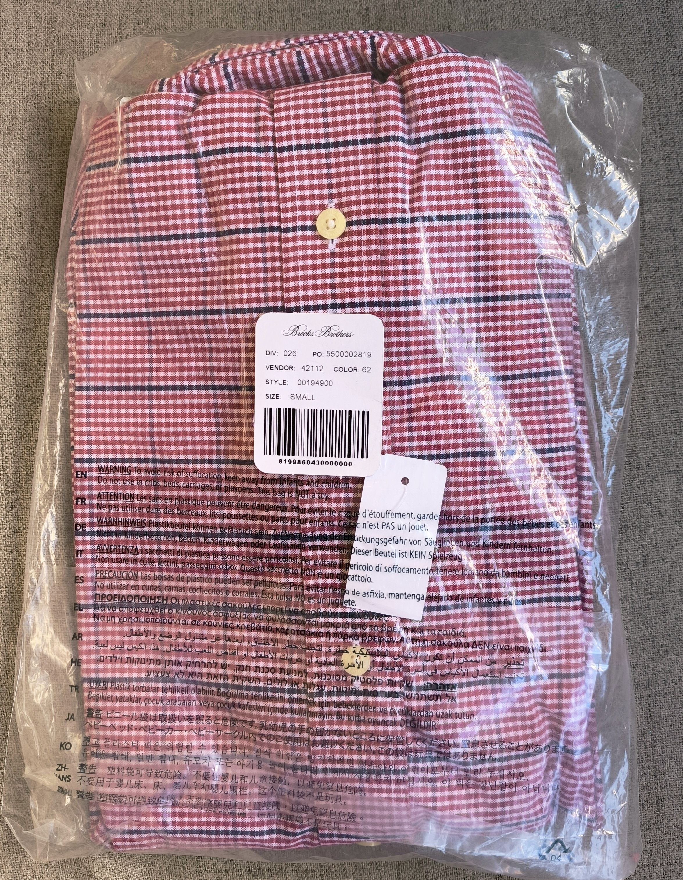 Brooks Brothers Brooks Brothers Madison Fit Shirt Small NWT Red Check Oxford Size US S / EU 44-46 / 1 - 5 Thumbnail