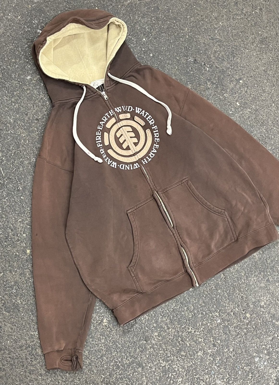 Element × Vintage Y2k element earth tone zip up thrashed hoodie hype skater Size US XL / EU 56 / 4 - 1 Thumbnail
