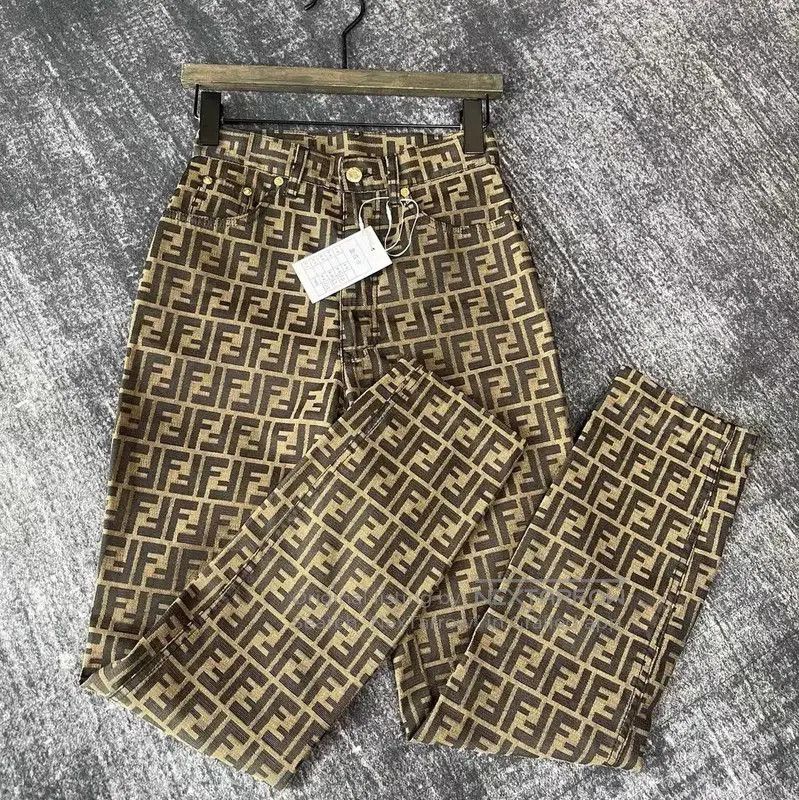 Fendi Fendi XS Brown Cotton Casual Pants . Size 23" - 1 Thumbnail