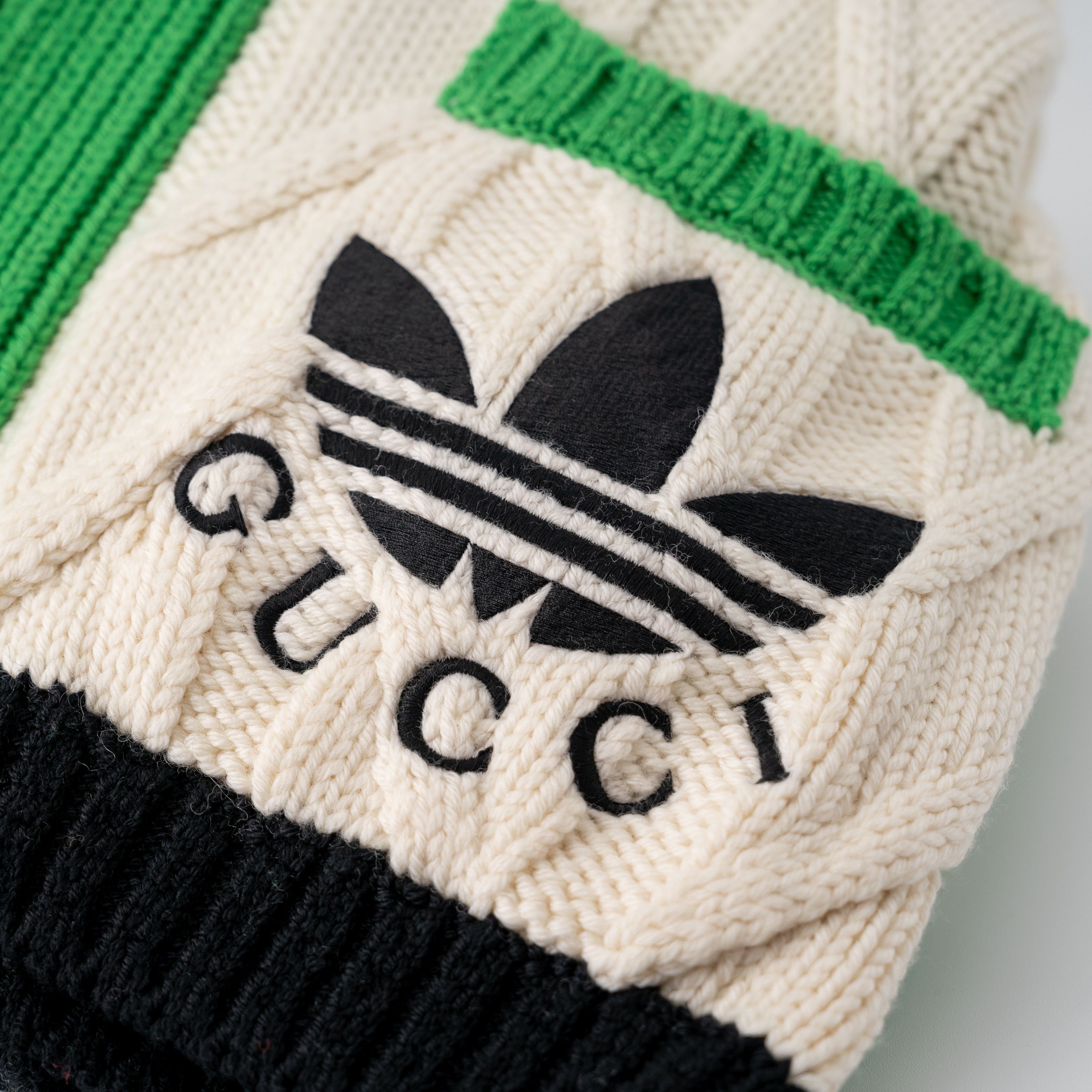 Gucci S adidas Gucci Cable Knit Wool Cardigan Sweater Green Black Size S / US 4 / IT 40 - 6 Thumbnail