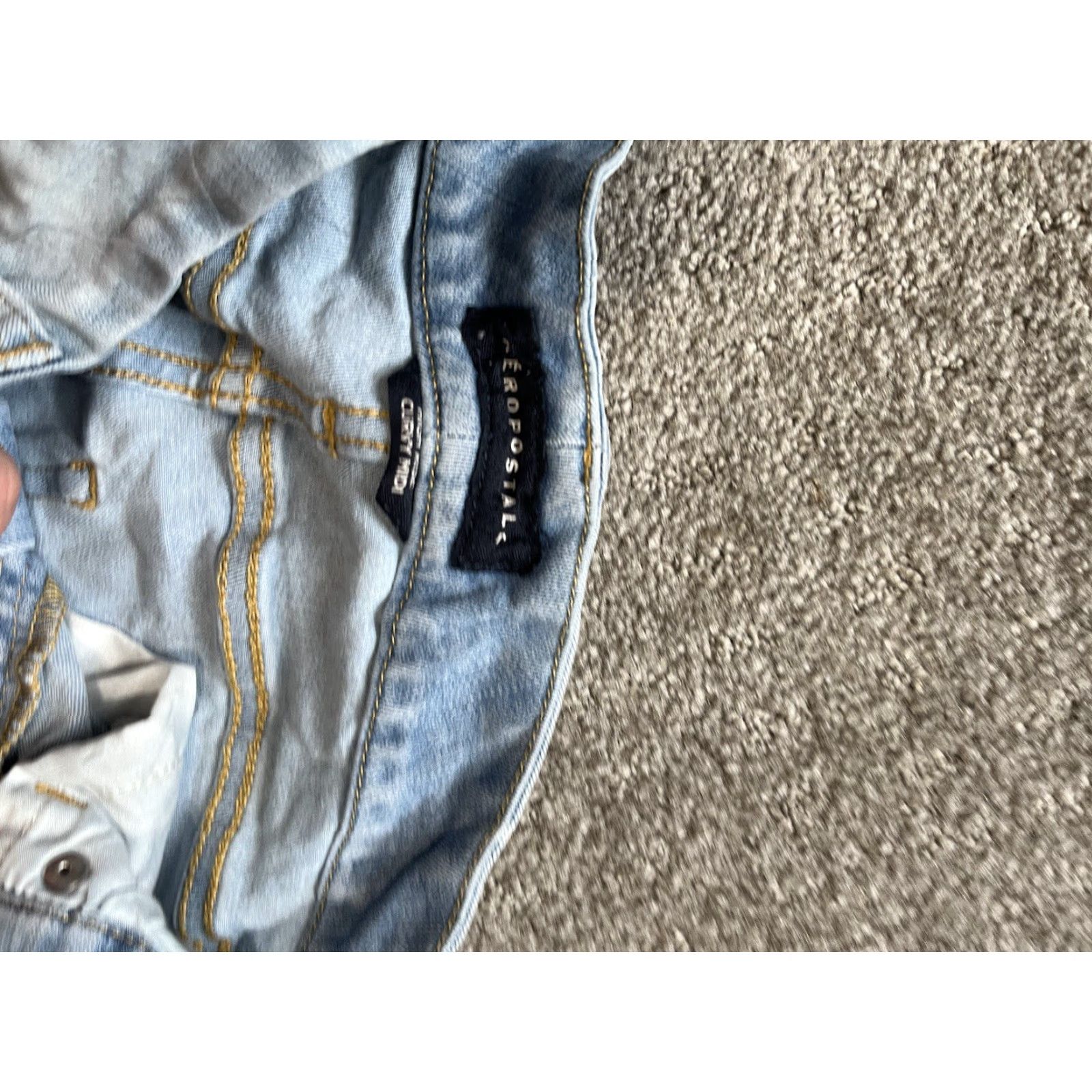 Vintage Aéropostale AERO High Rise Curvy Midi 3" Stretch Denim Shorts Women’s 0 Blue Cuffed 5-Pocket Design Denim Casual Women Size 25" / US 0 / IT 36 - 3 Thumbnail