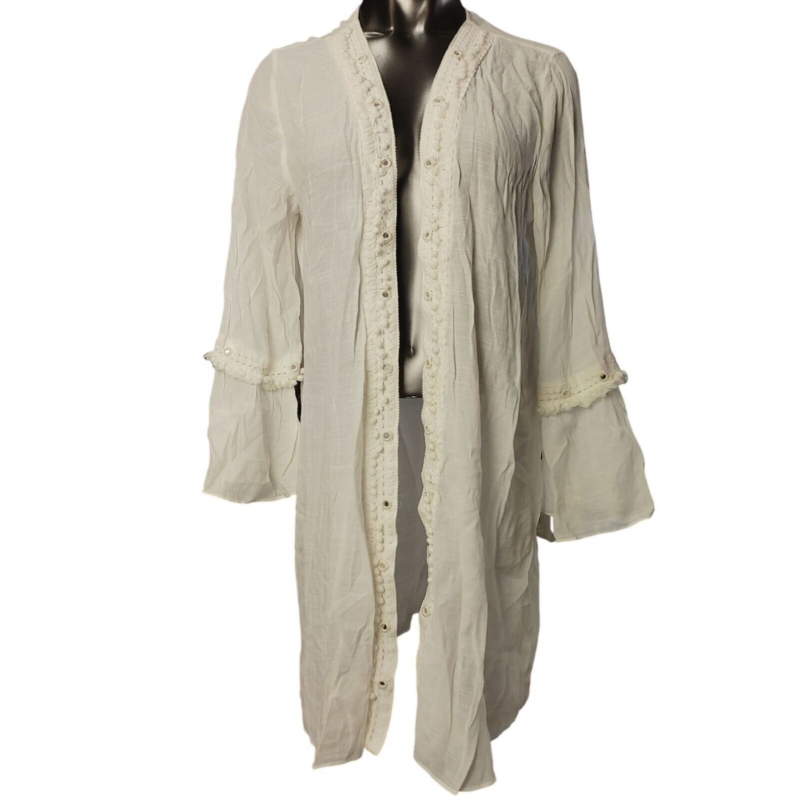 Other Krazy Kat Women's White Viscose Open Front Robe/Cover-up XL Size XL / US 12-14 / IT 48-50 - 1 Thumbnail
