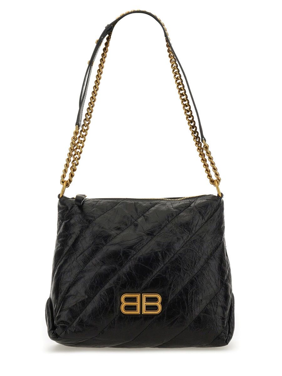 Balenciaga BALENCIAGA CRUSH ZIPPED HOBO BAG - BLACK Size ONE SIZE - 1 Thumbnail