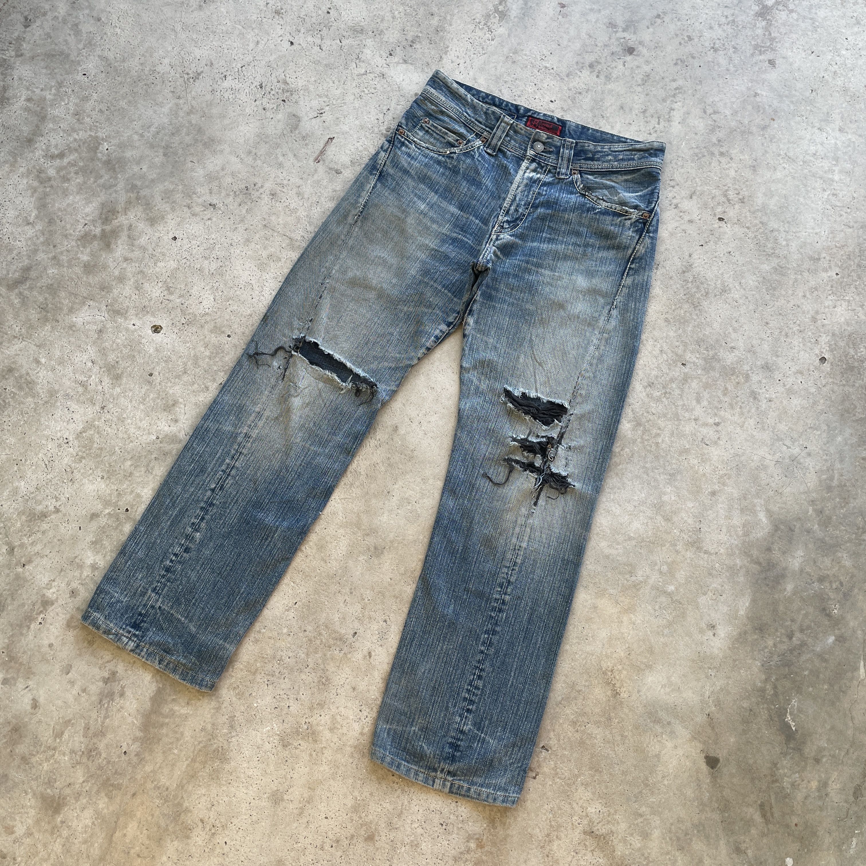 Japanese Brand × Jean W32 VINTAGE JOHNBULL KOJIMA JAPAN FADED RIPPED JEANS PANTS Size US 32 / EU 48 - 2 Thumbnail
