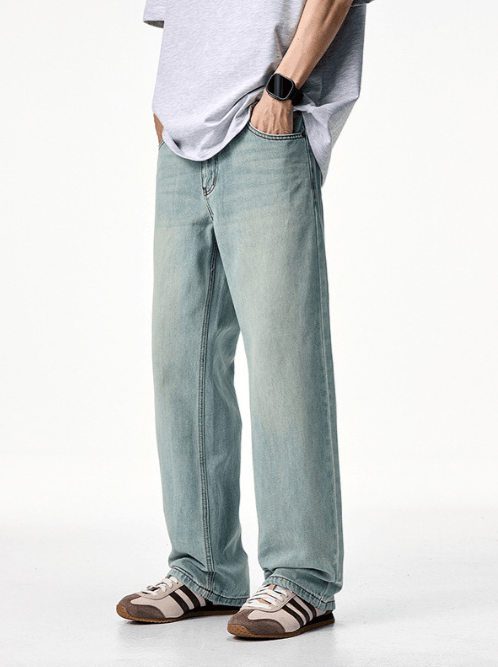 Japanese Brand × Jean Trendy wide-leg men's street light-colored versatile jeans Size US 32 / EU 48 - 2 Thumbnail